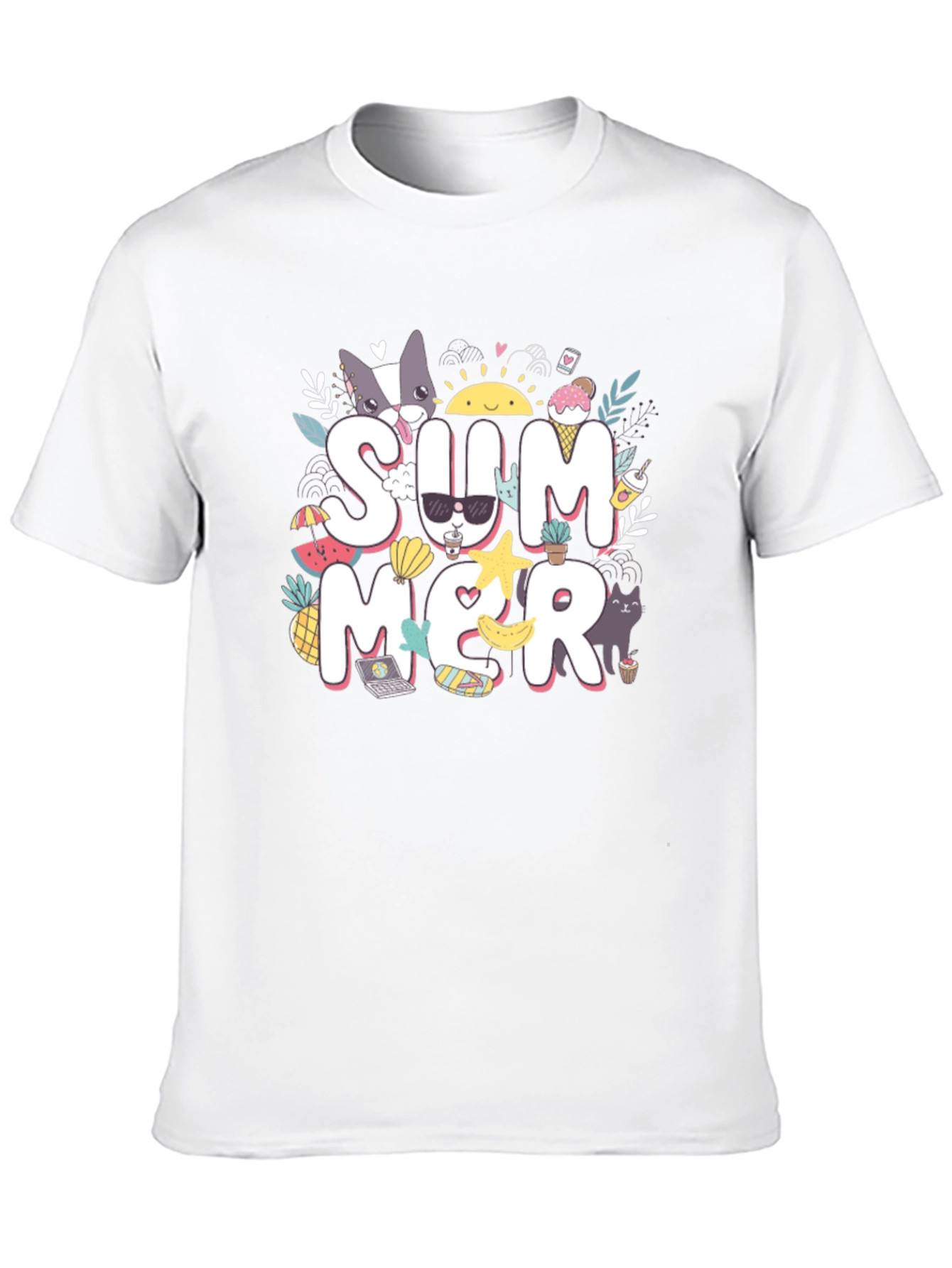 Summer Graphic T-Shirt: Cats Ice Cream and Sunshine!