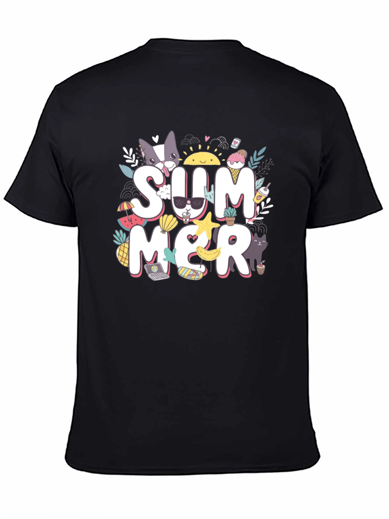 Summer Graphic T-Shirt: Cats Ice Cream and Sunshine!
