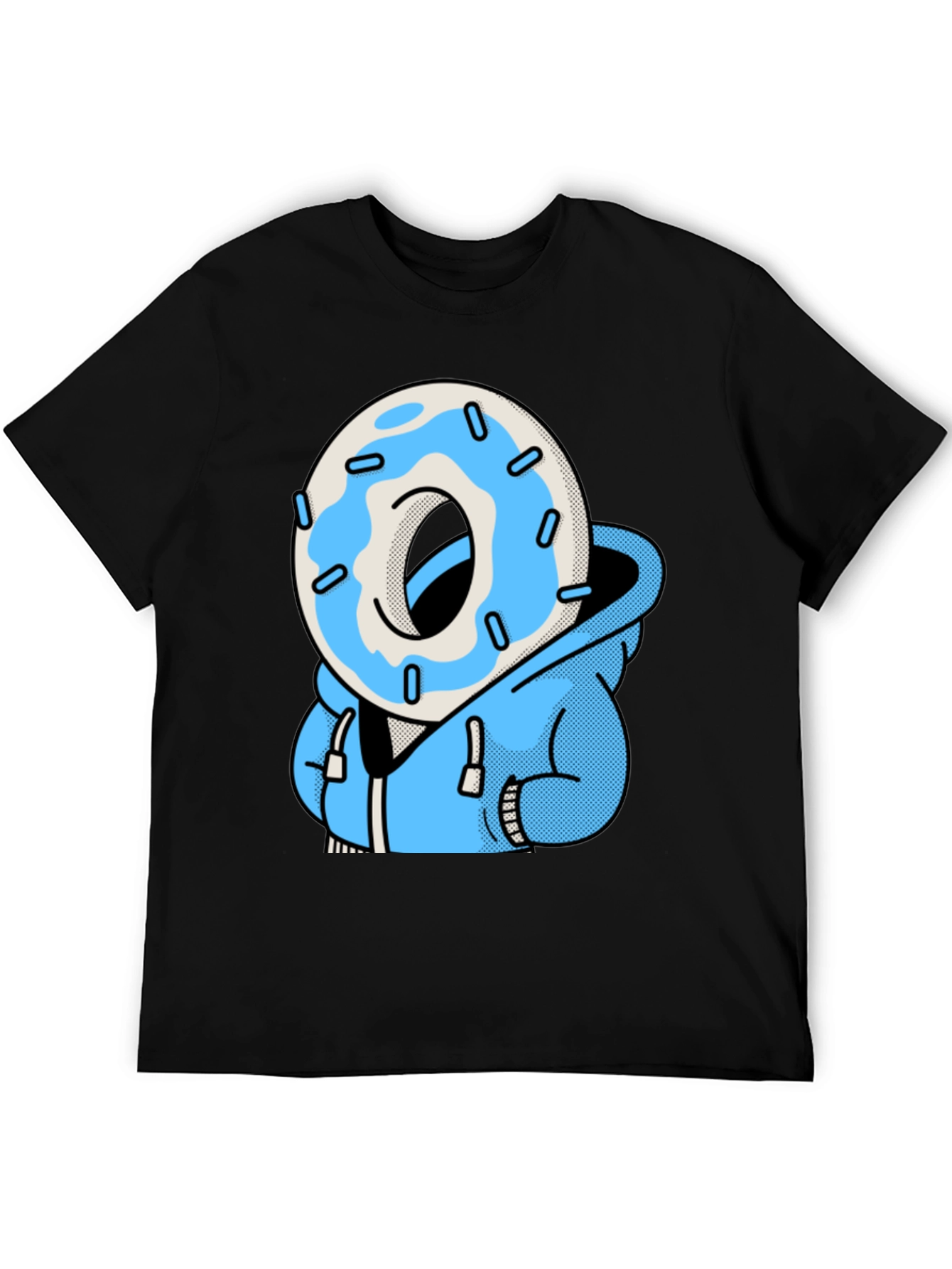 Donut Head Hoodie T-Shirt - Blue Icing Graphic Tee