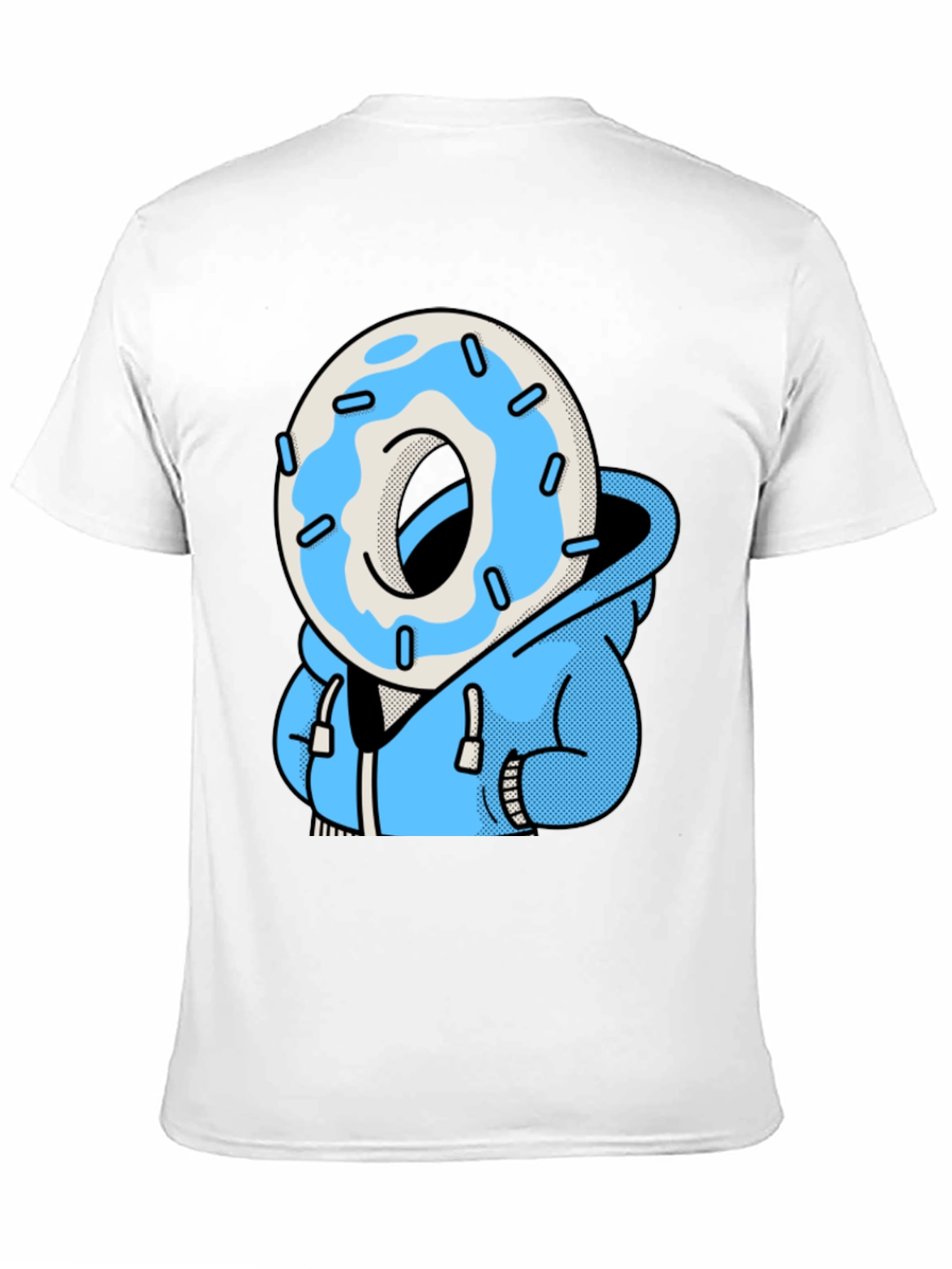 Donut Head Hoodie T-Shirt - Blue Icing Graphic Tee