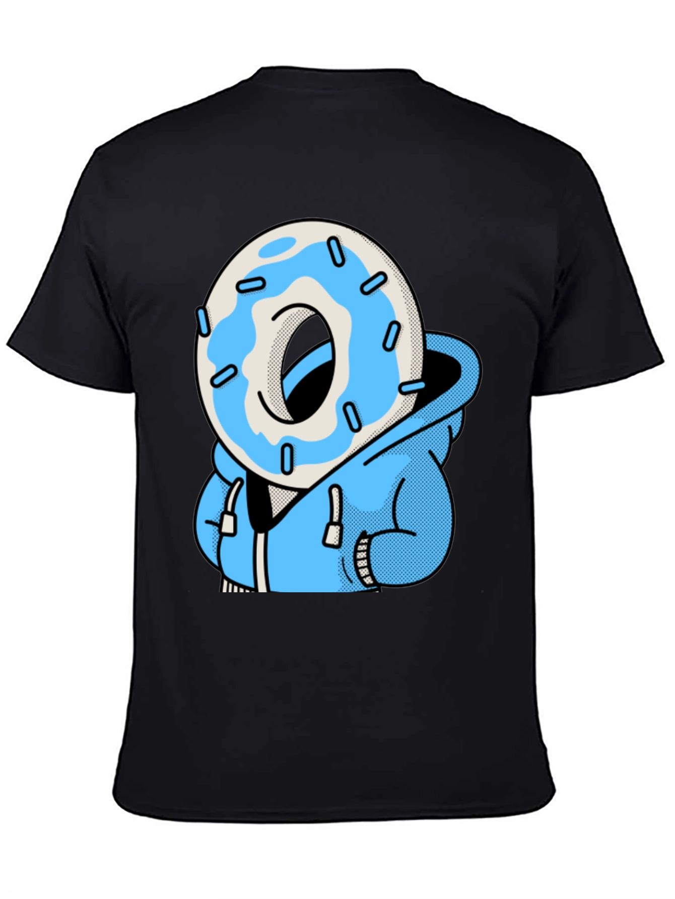 Donut Head Hoodie T-Shirt - Blue Icing Graphic Tee