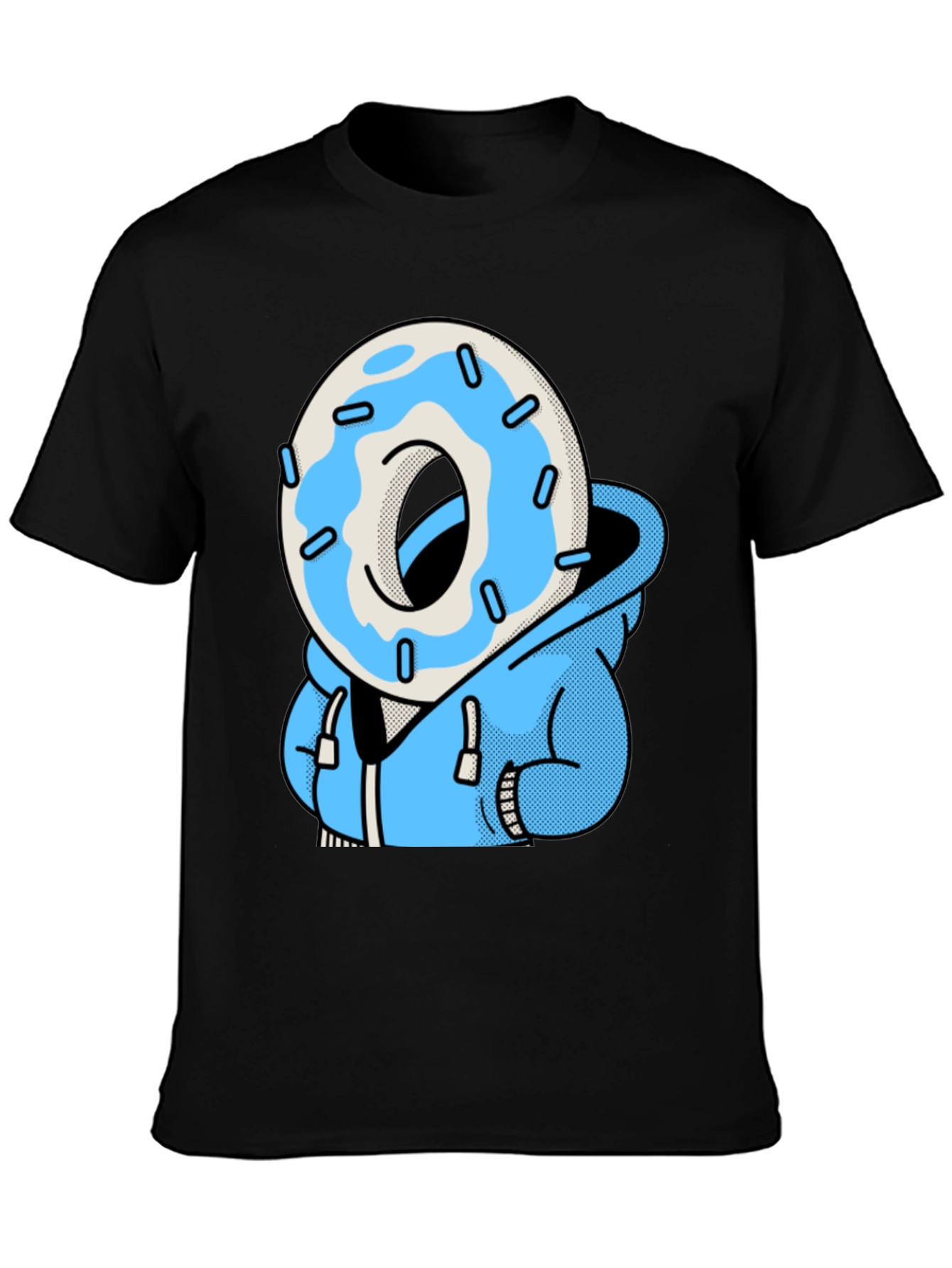 Donut Head Hoodie T-Shirt - Blue Icing Graphic Tee