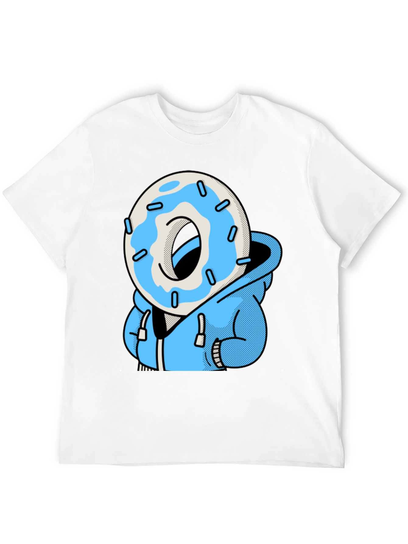 Donut Head Hoodie T-Shirt - Blue Icing Graphic Tee