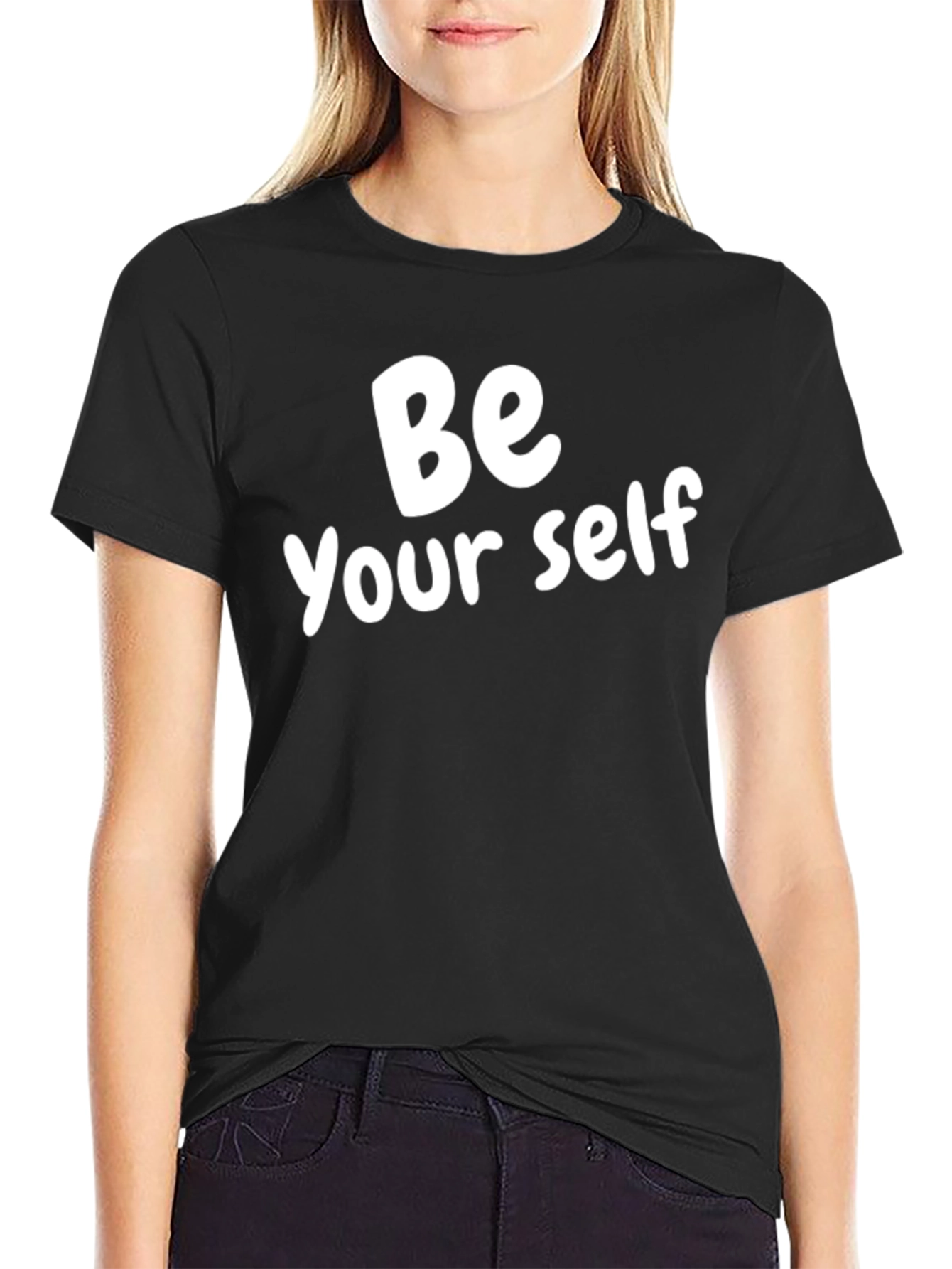 Be Yourself T-Shirt - Black Cotton Blend
