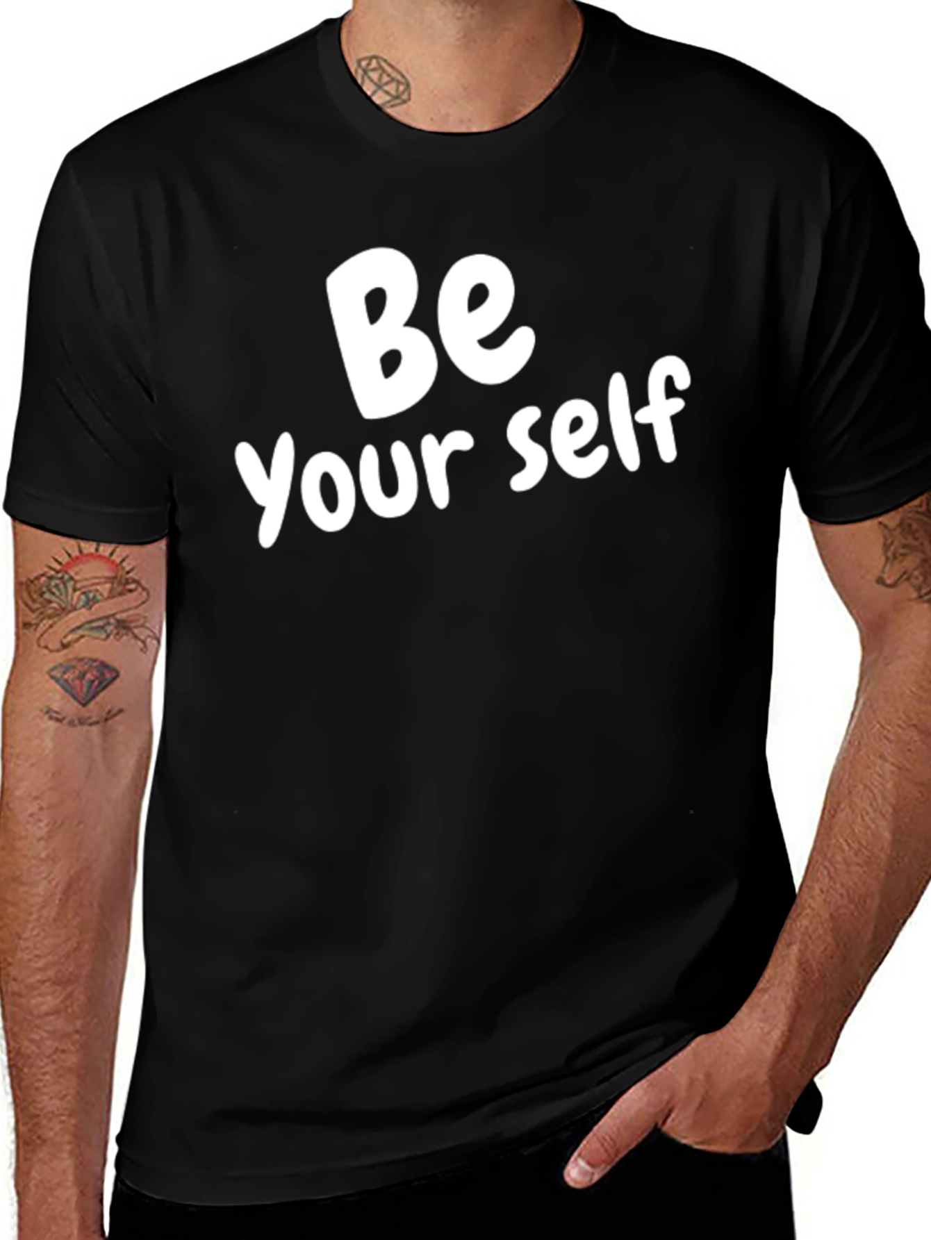 Be Yourself T-Shirt - Black Cotton Blend