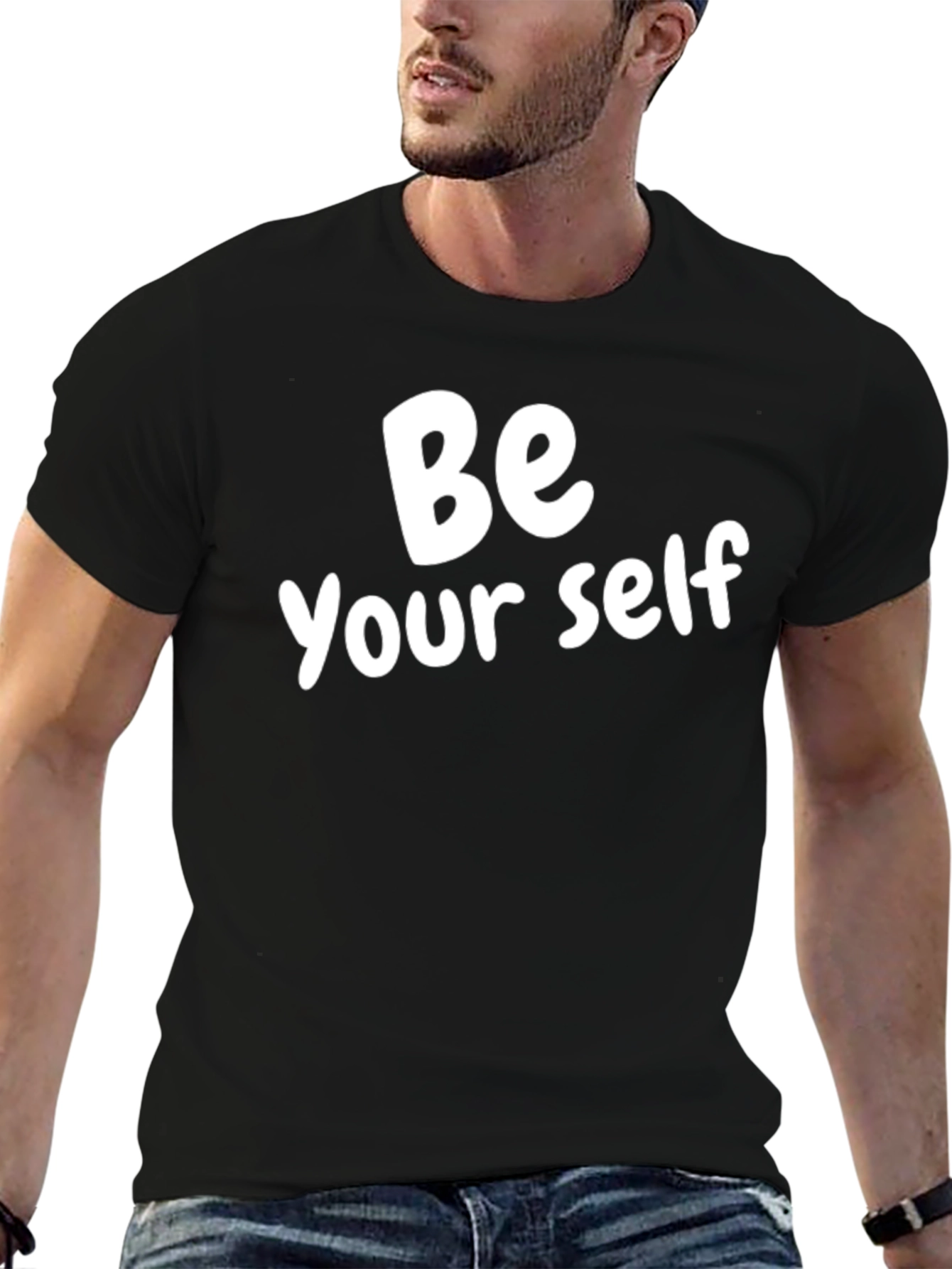 Be Yourself T-Shirt - Black Cotton Blend