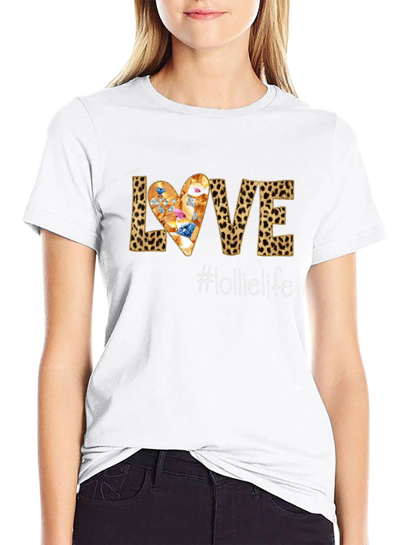 Leopard Print Love Graphic Tee - Lollielife