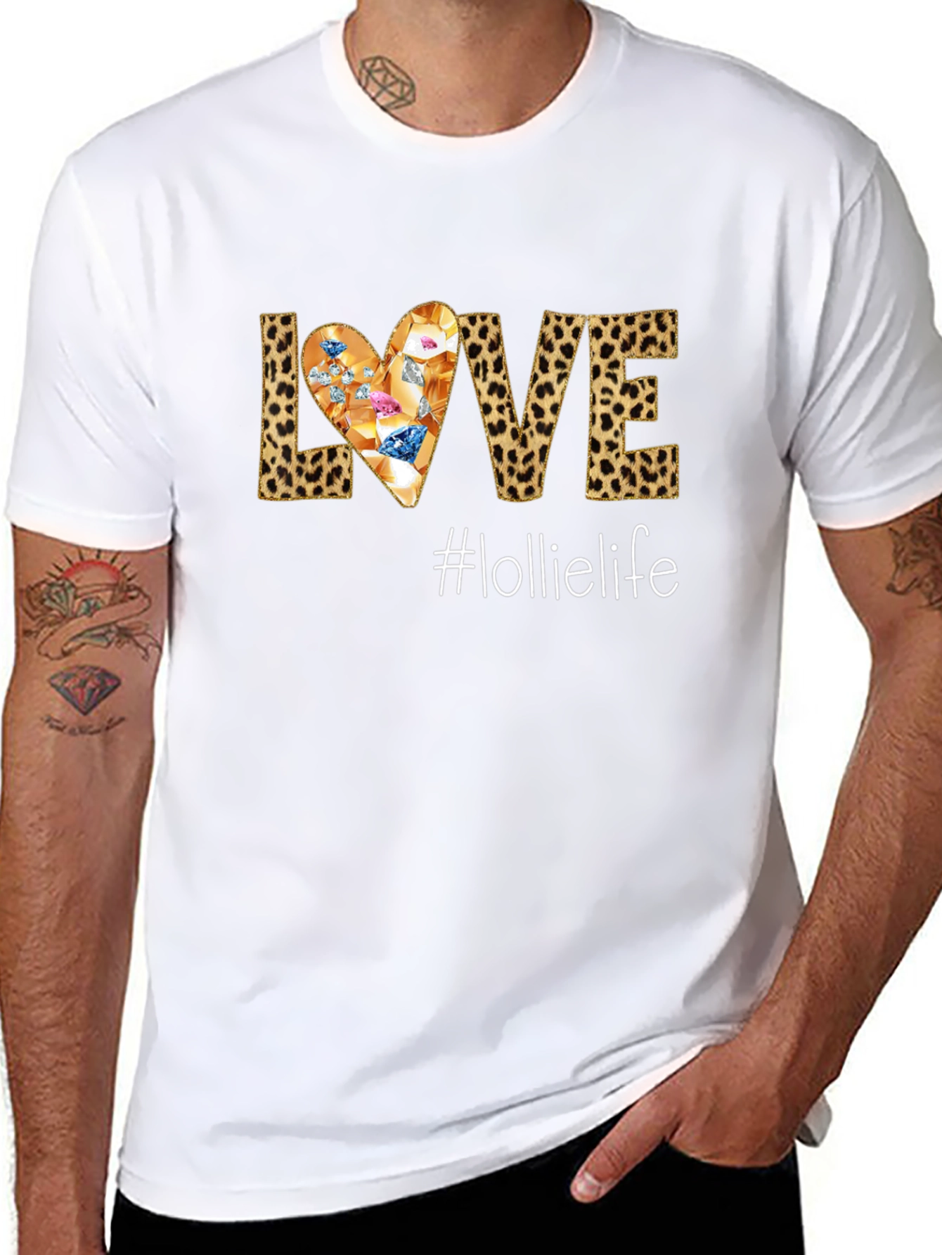 Leopard Print Love Graphic Tee - Lollielife