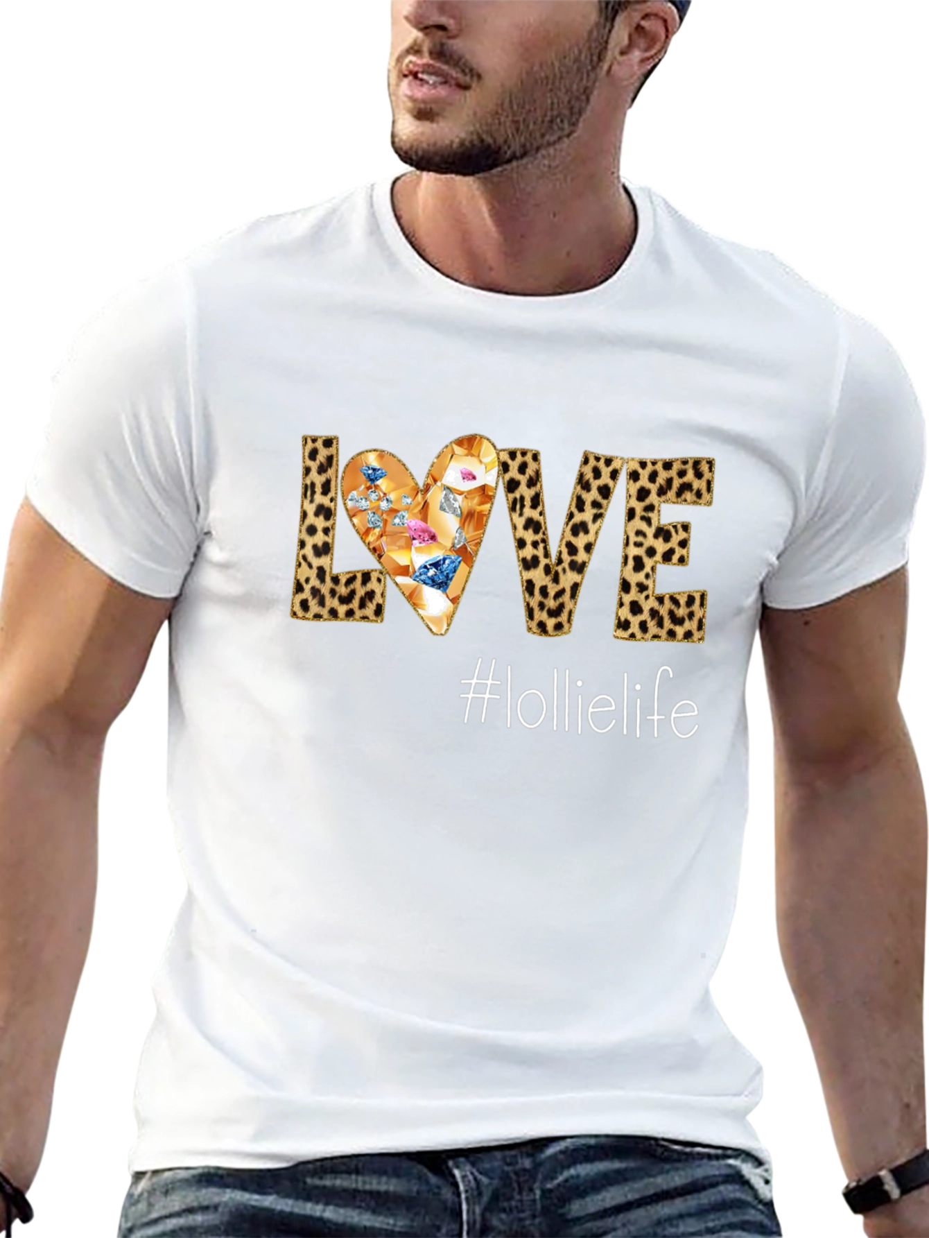 Leopard Print Love Graphic Tee - Lollielife