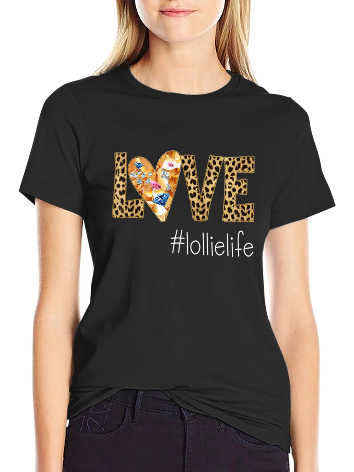 Leopard Print Love Graphic Tee - Lollielife