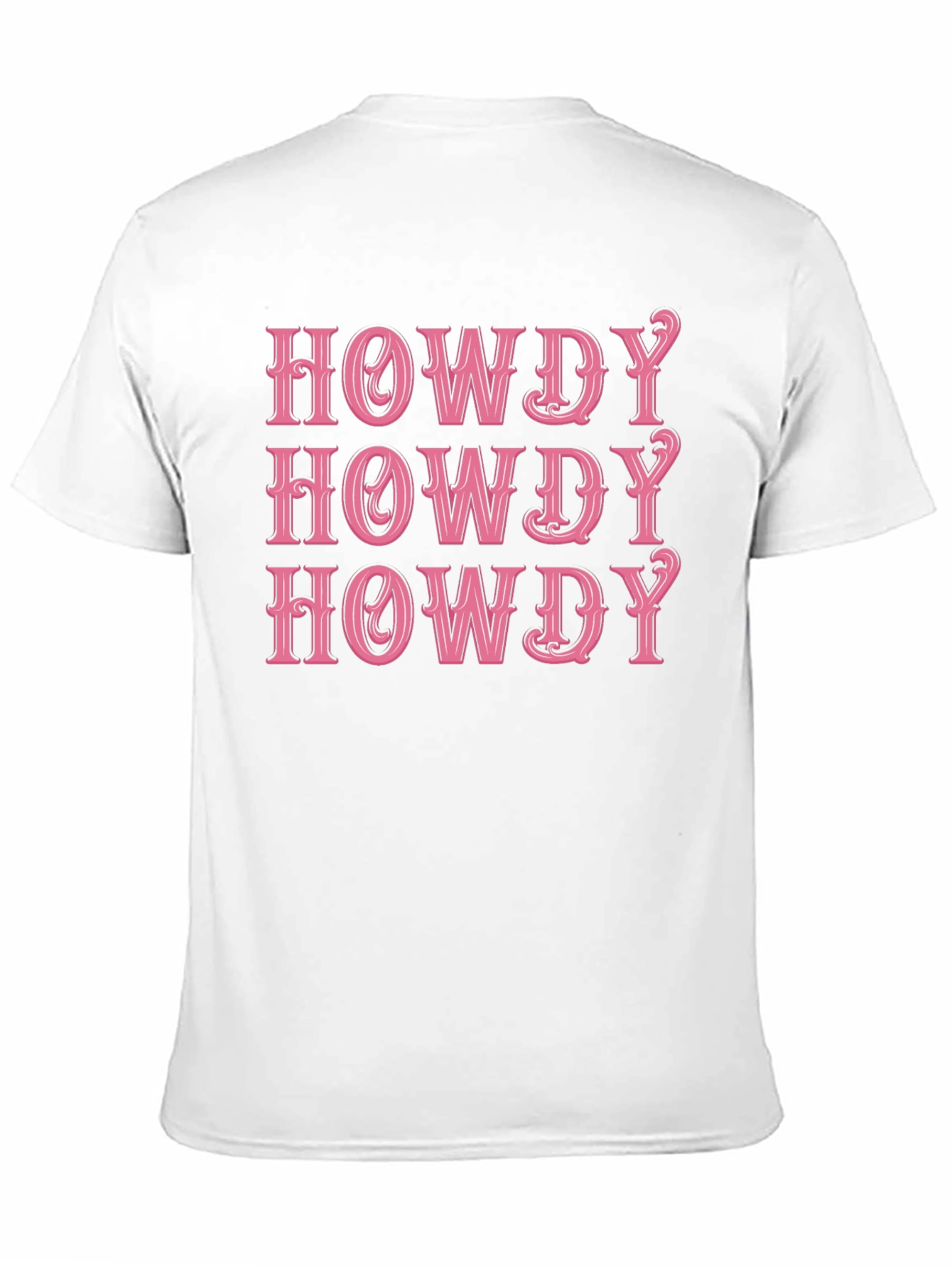Howdy Graphic Tee - Western Style Pink Text Design