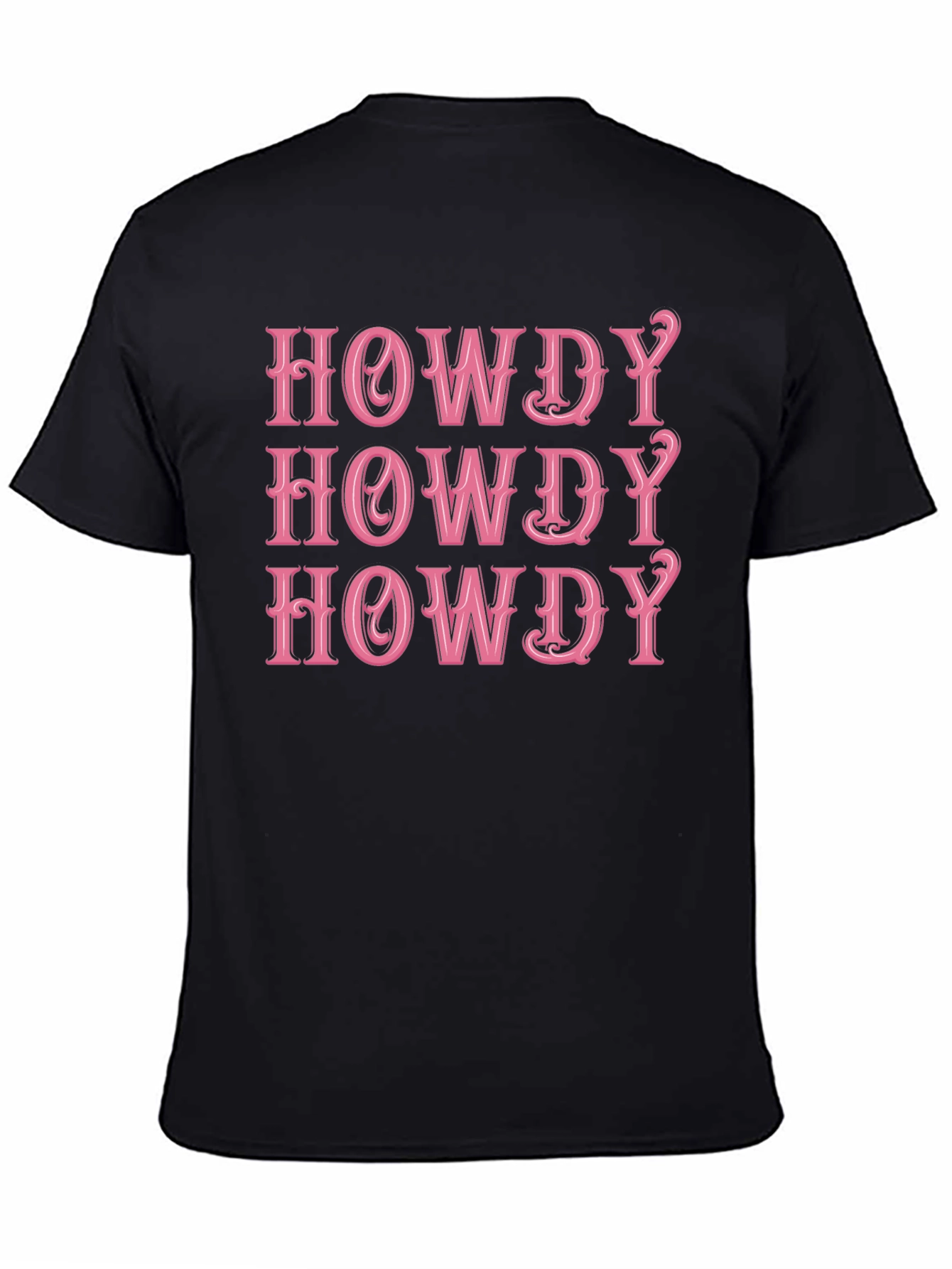 Howdy Graphic Tee - Western Style Pink Text Design