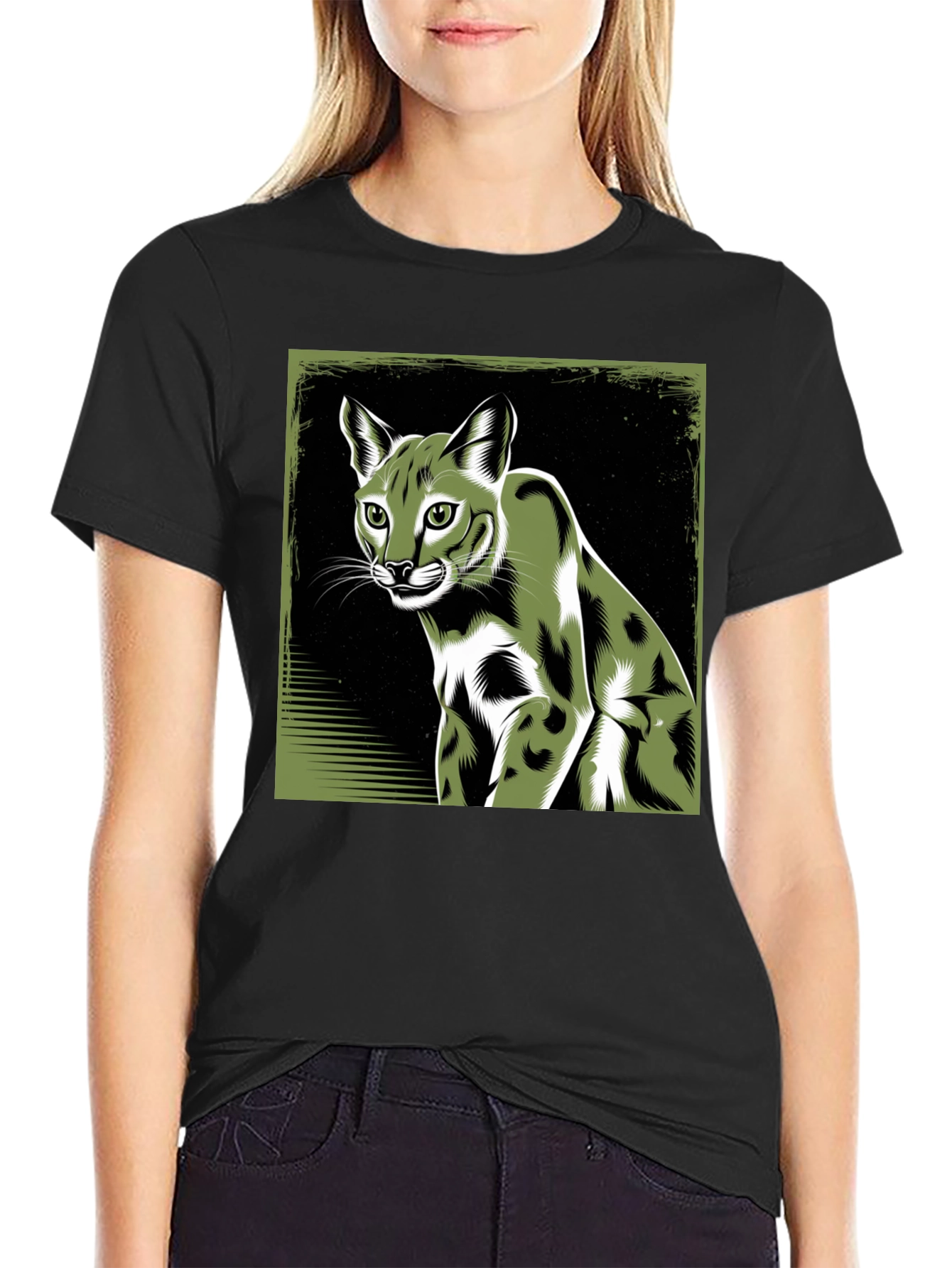 Cool Caracal Cat Graphic Tee