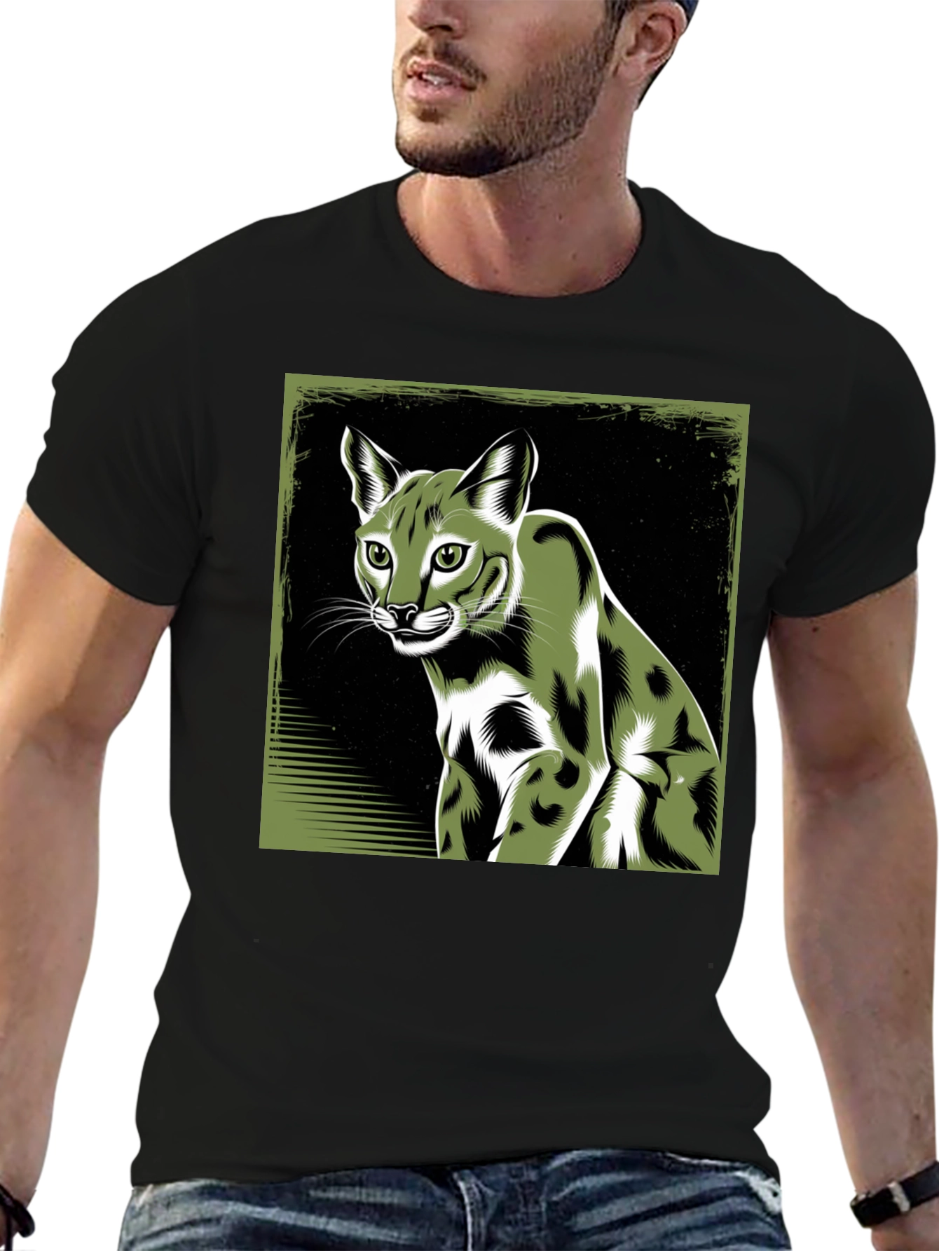 Cool Caracal Cat Graphic Tee