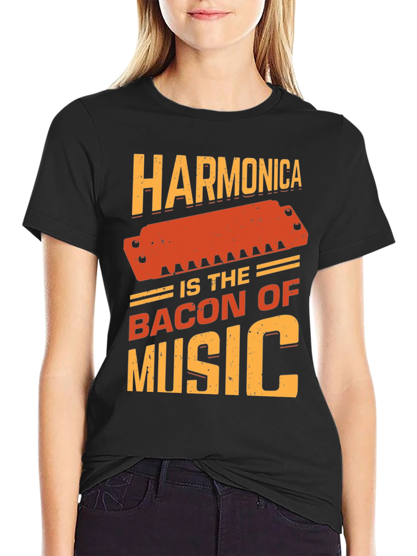 Harmonica is the Bacon of Music T-Shirt
