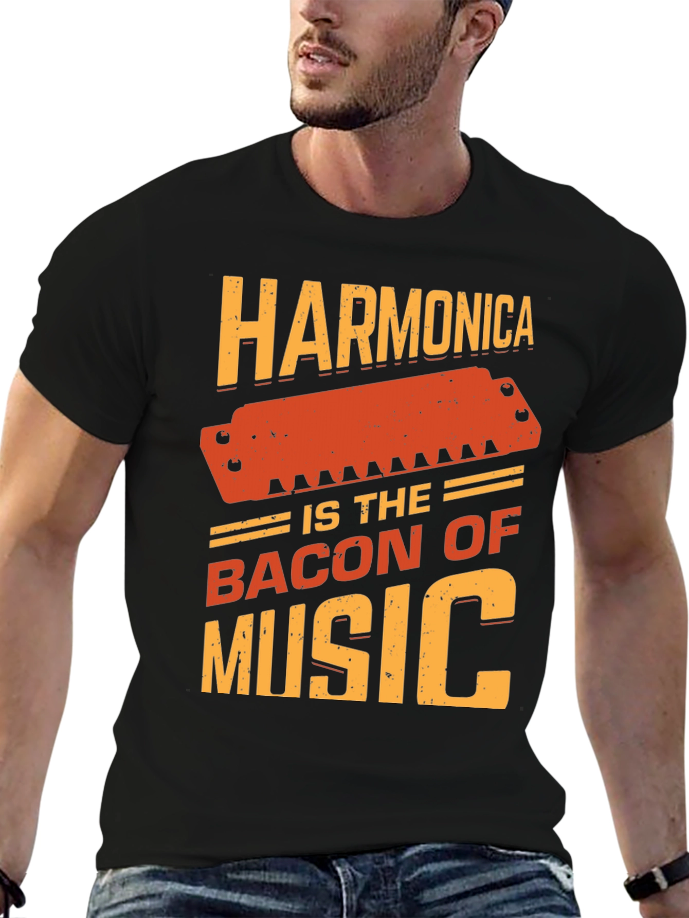 Harmonica is the Bacon of Music T-Shirt