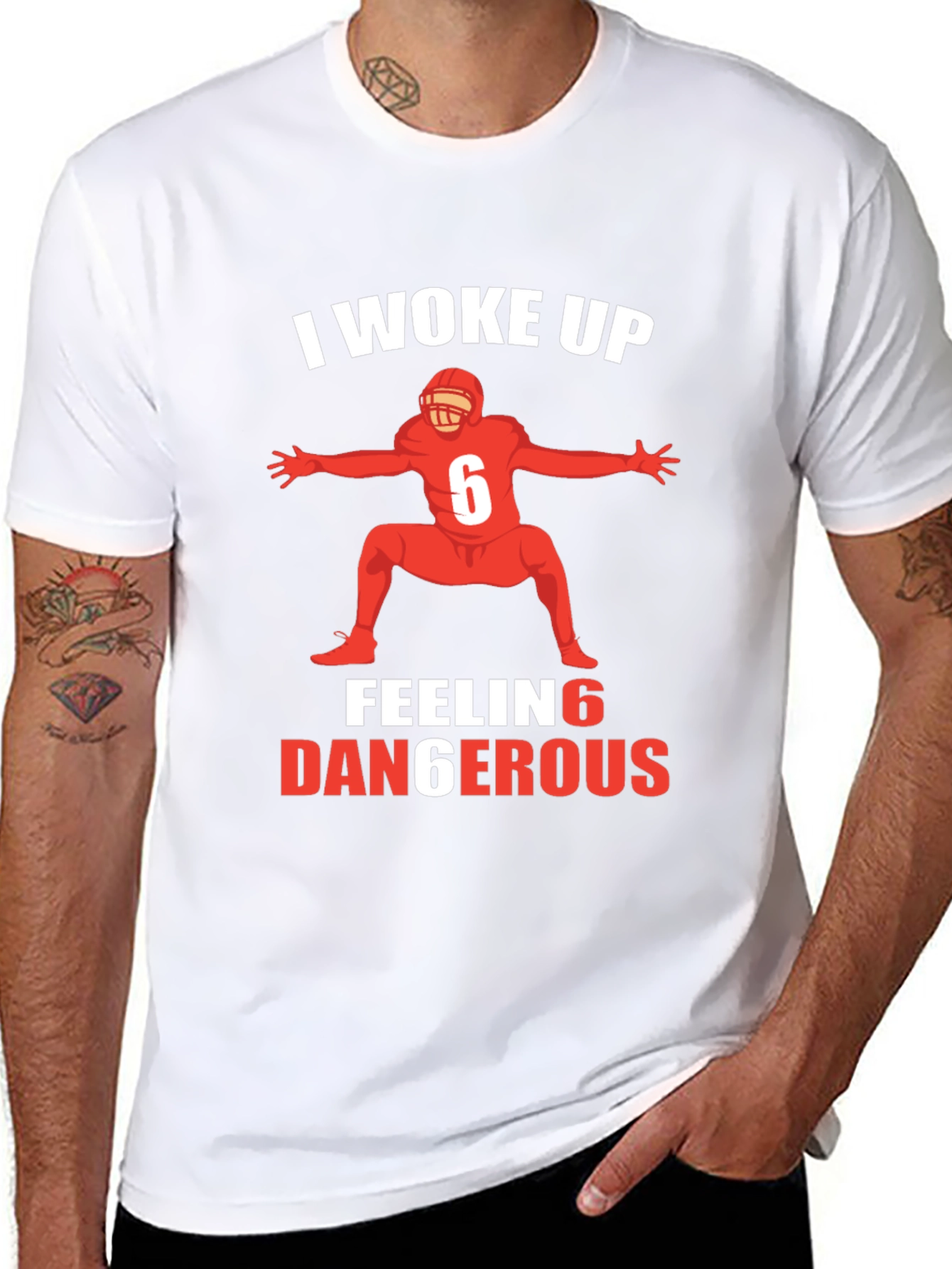 I Woke Up Feeling Dangerous Football T-Shirt