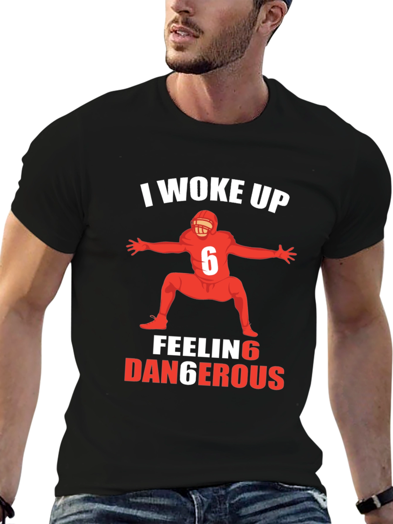 I Woke Up Feeling Dangerous Football T-Shirt