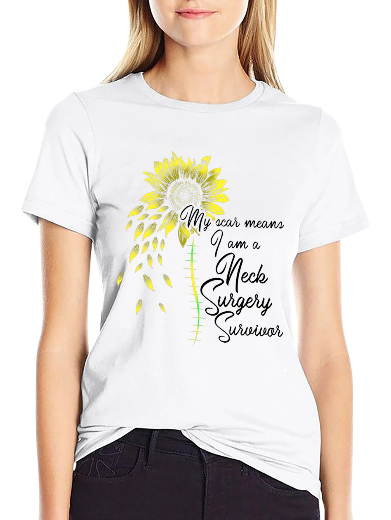 Neck Surgery Survivor Sunflower T-Shirt