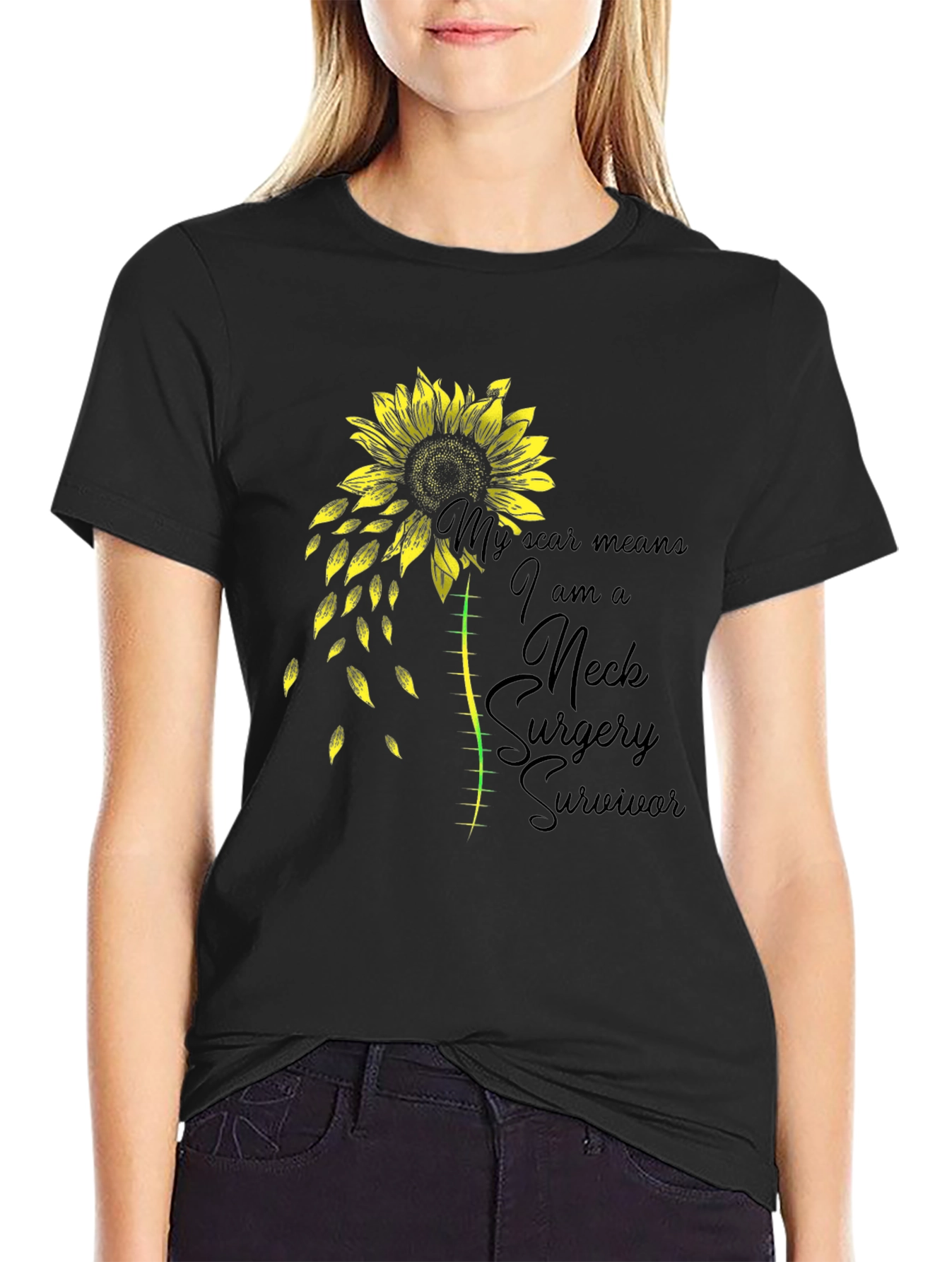 Neck Surgery Survivor Sunflower T-Shirt