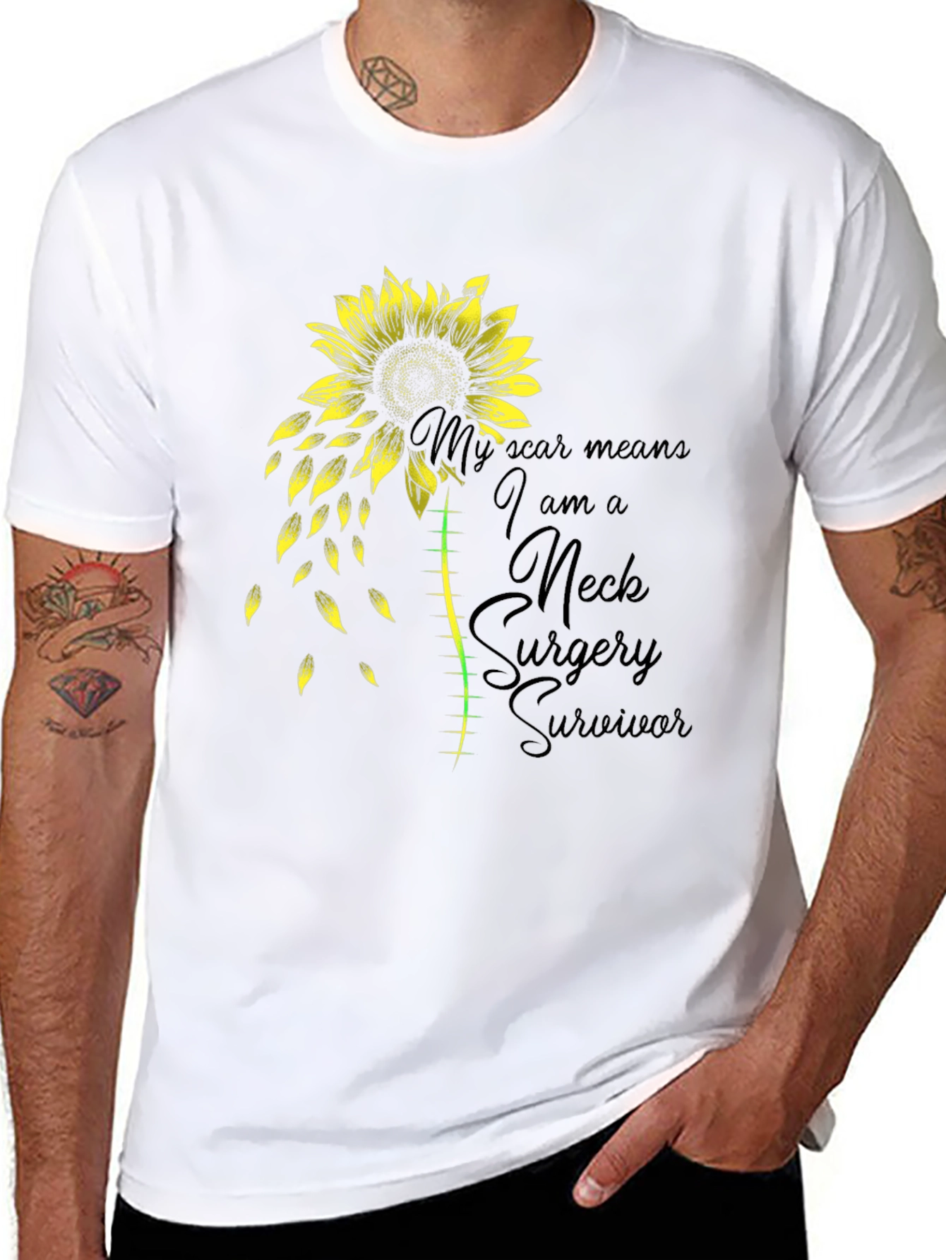 Neck Surgery Survivor Sunflower T-Shirt