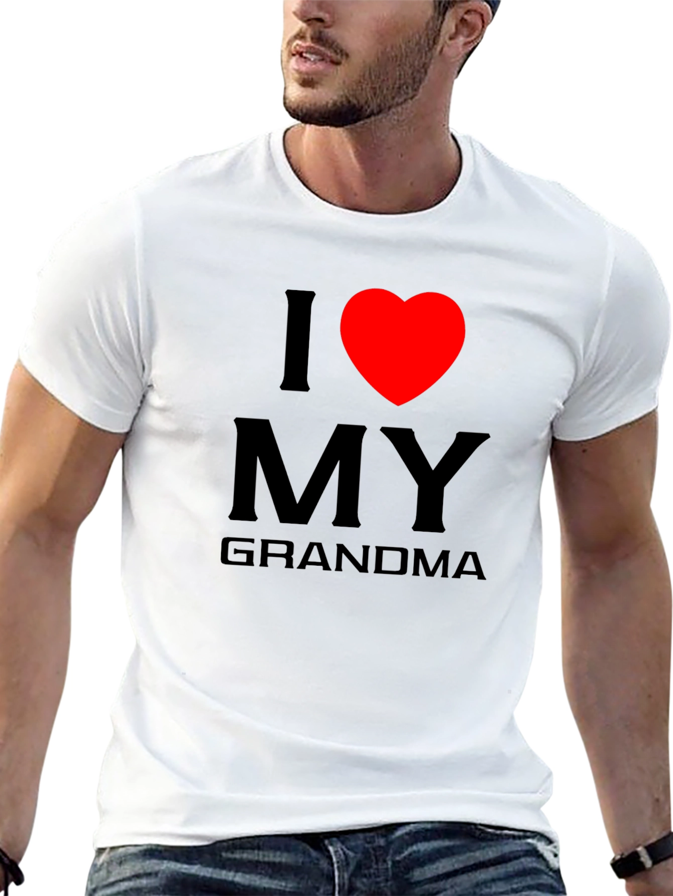 I Love Grandma Tee - Heart Graphic T-Shirt