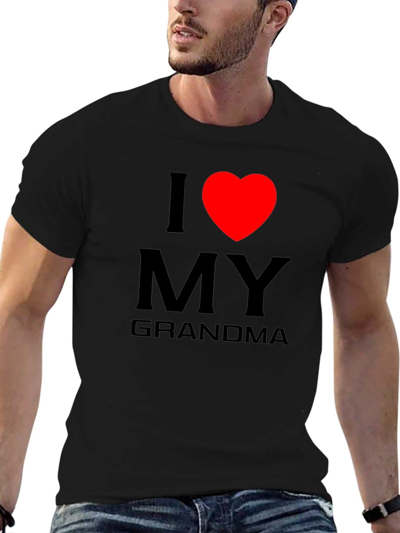 I Love Grandma Tee - Heart Graphic T-Shirt
