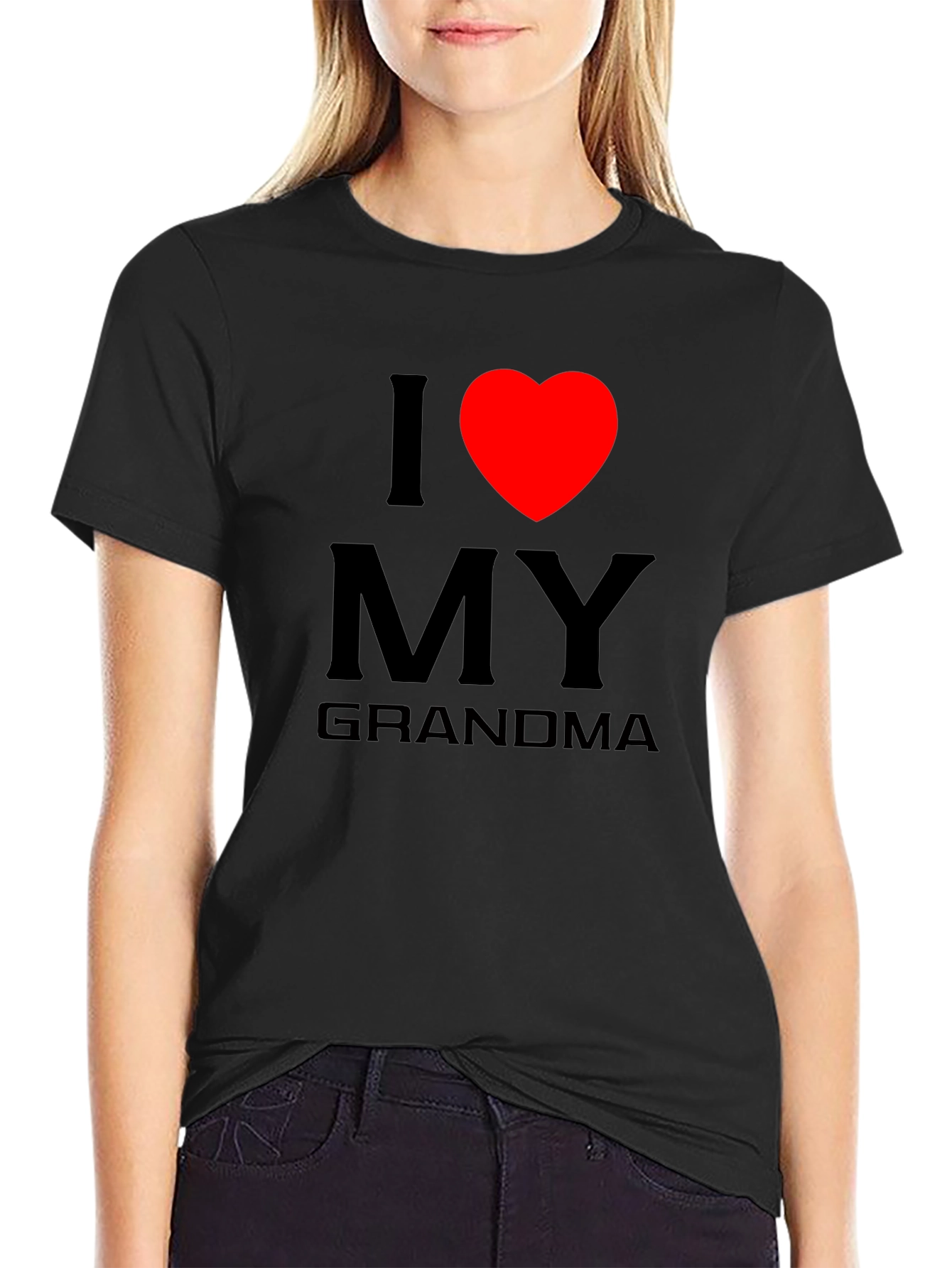 I Love Grandma Tee - Heart Graphic T-Shirt