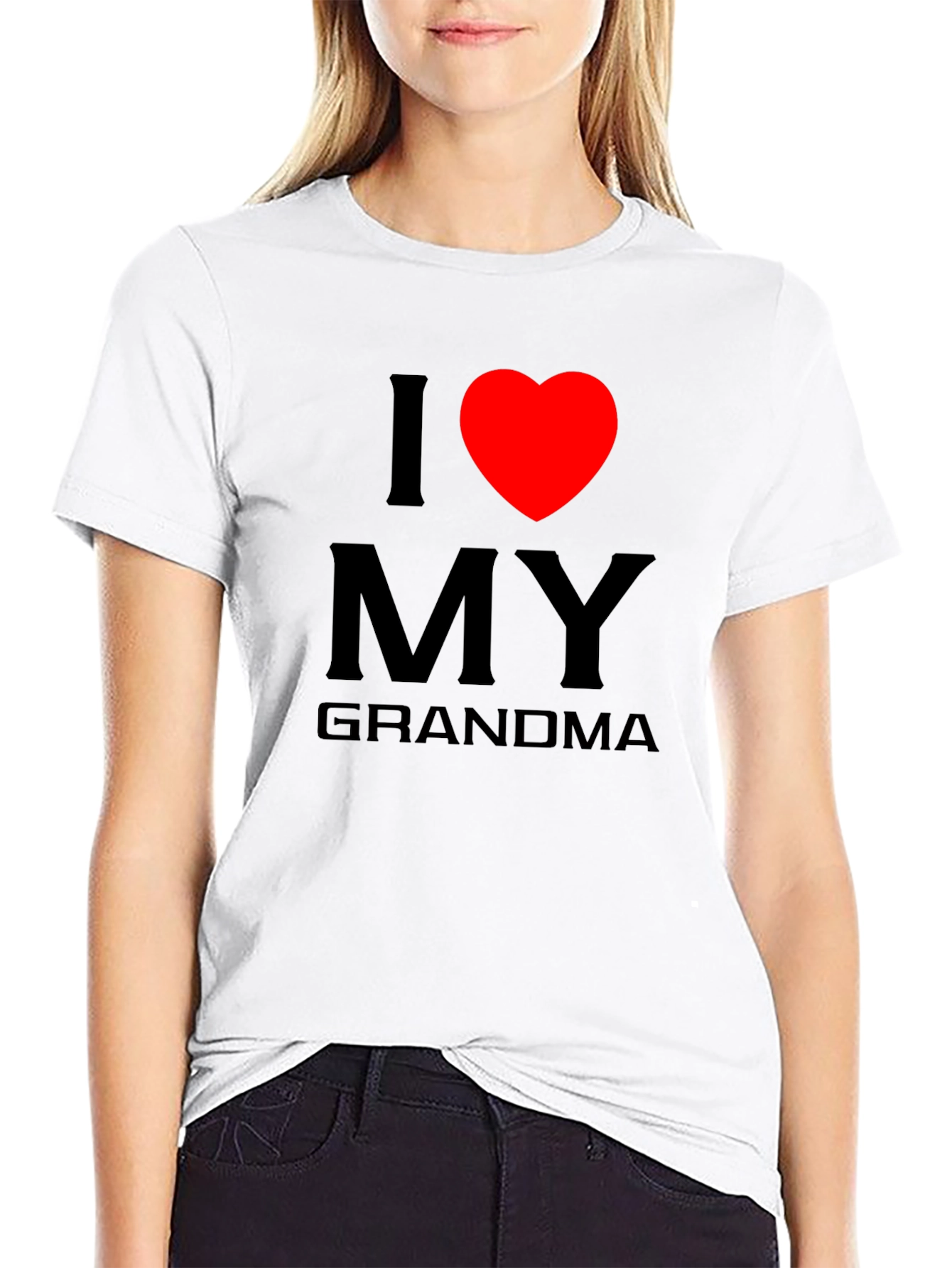 I Love Grandma Tee - Heart Graphic T-Shirt
