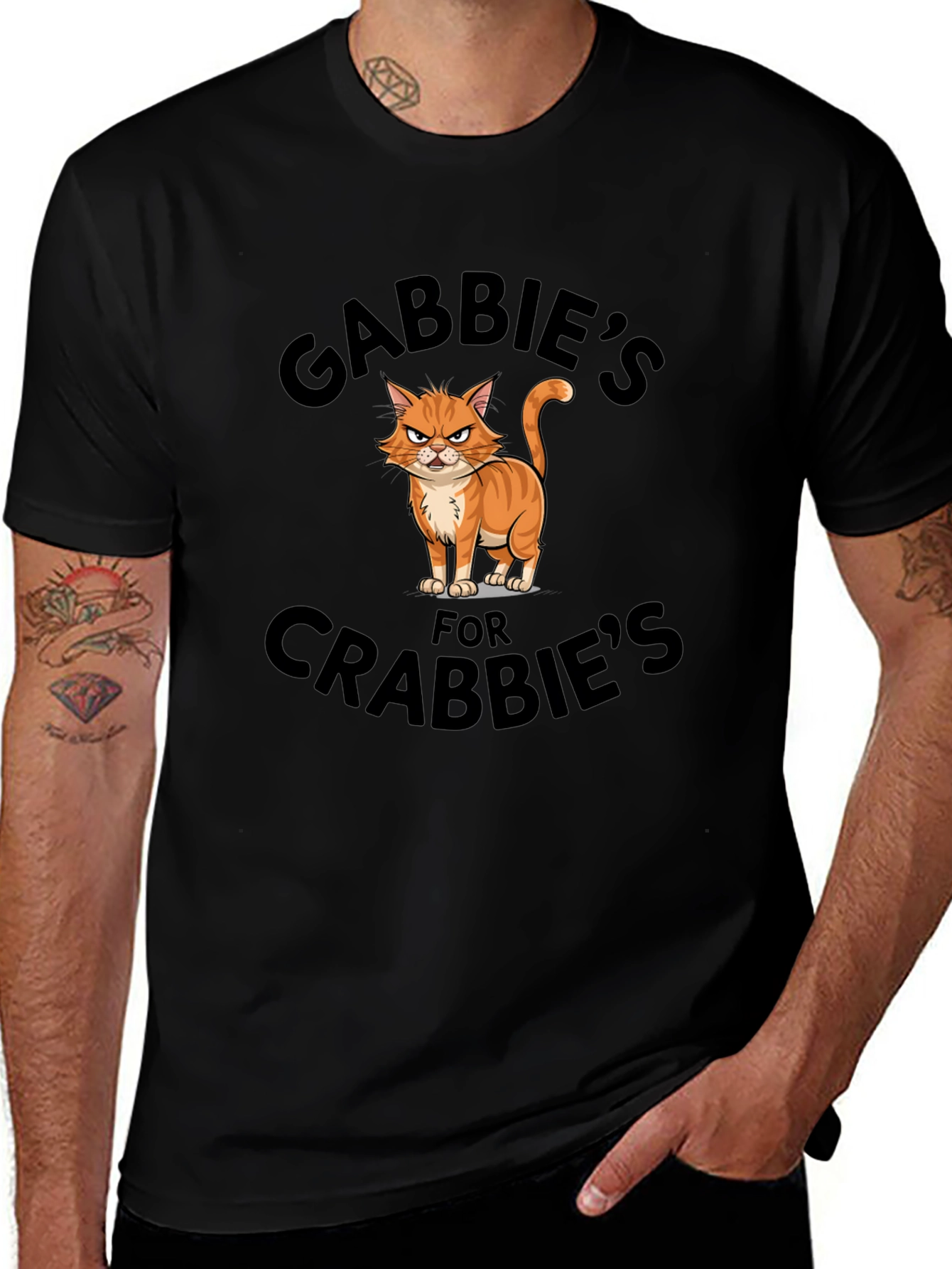 Gabbies for Crabbies Black Cotton Graphic Tee