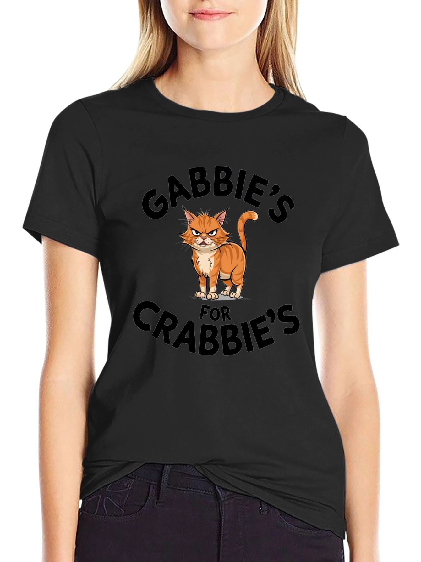 Gabbies for Crabbies Black Cotton Graphic Tee