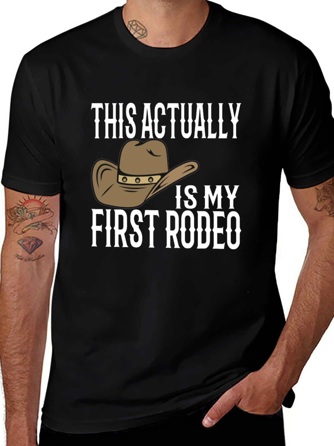 First Rodeo T-Shirt Novelty Cowboy Hat Graphic Tee