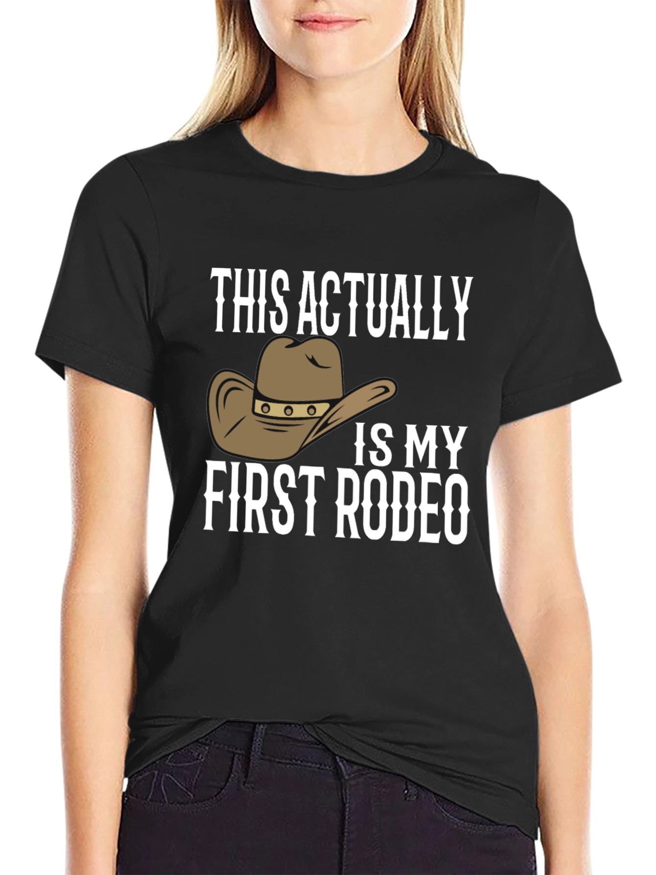First Rodeo T-Shirt Novelty Cowboy Hat Graphic Tee