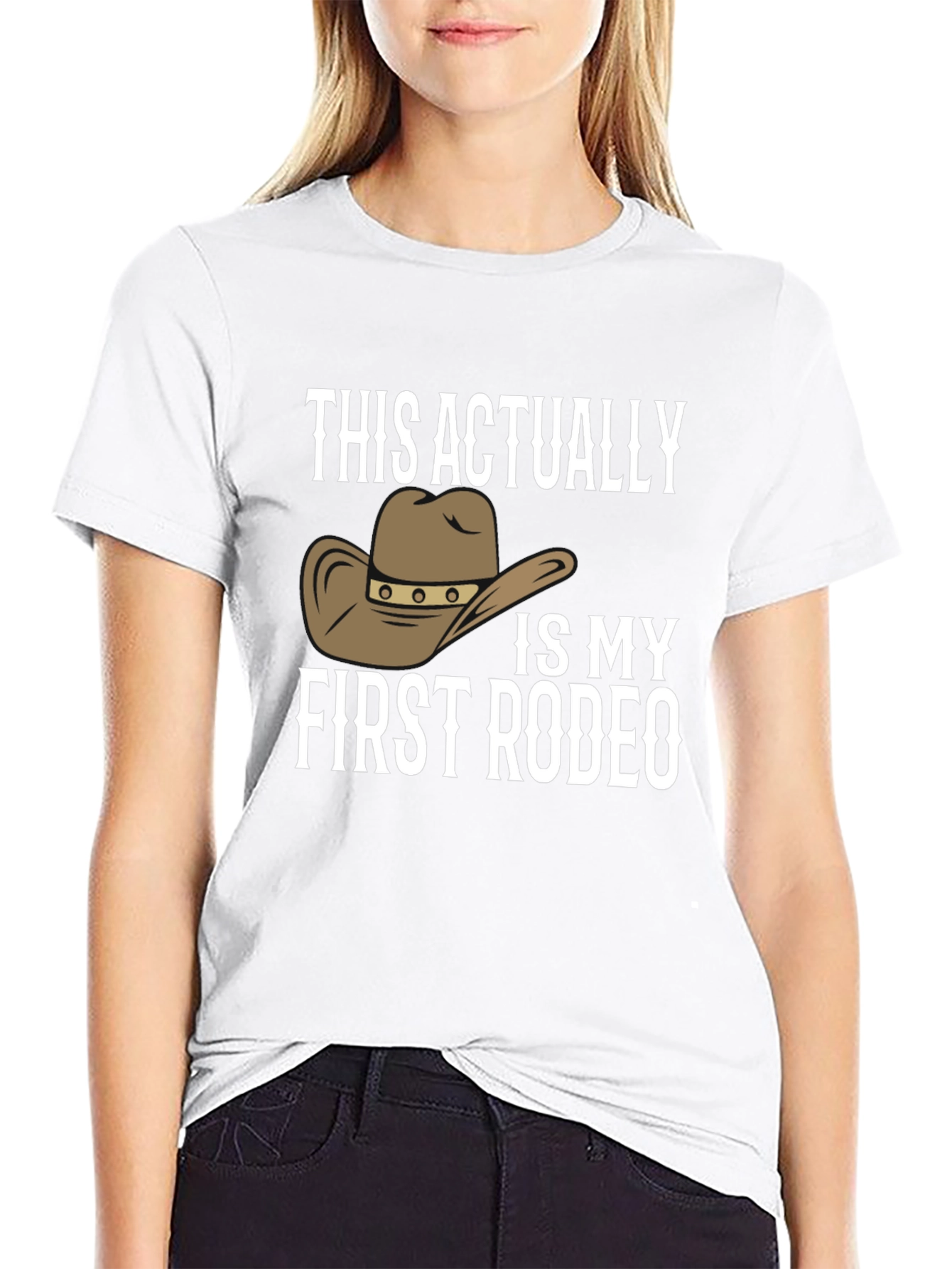 First Rodeo T-Shirt Novelty Cowboy Hat Graphic Tee