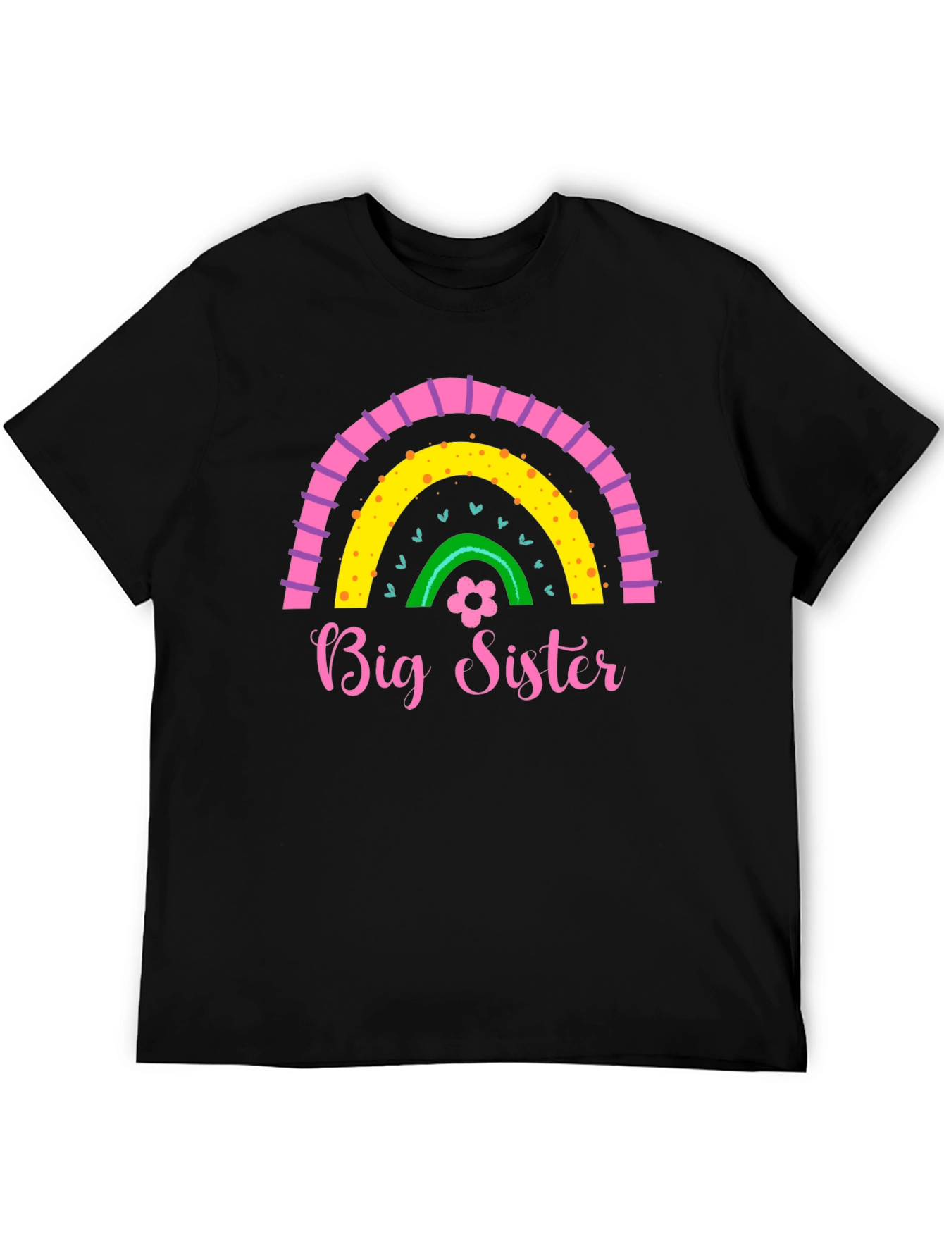 Big Sister Rainbow Graphic Tee - Cute Girls Shirt