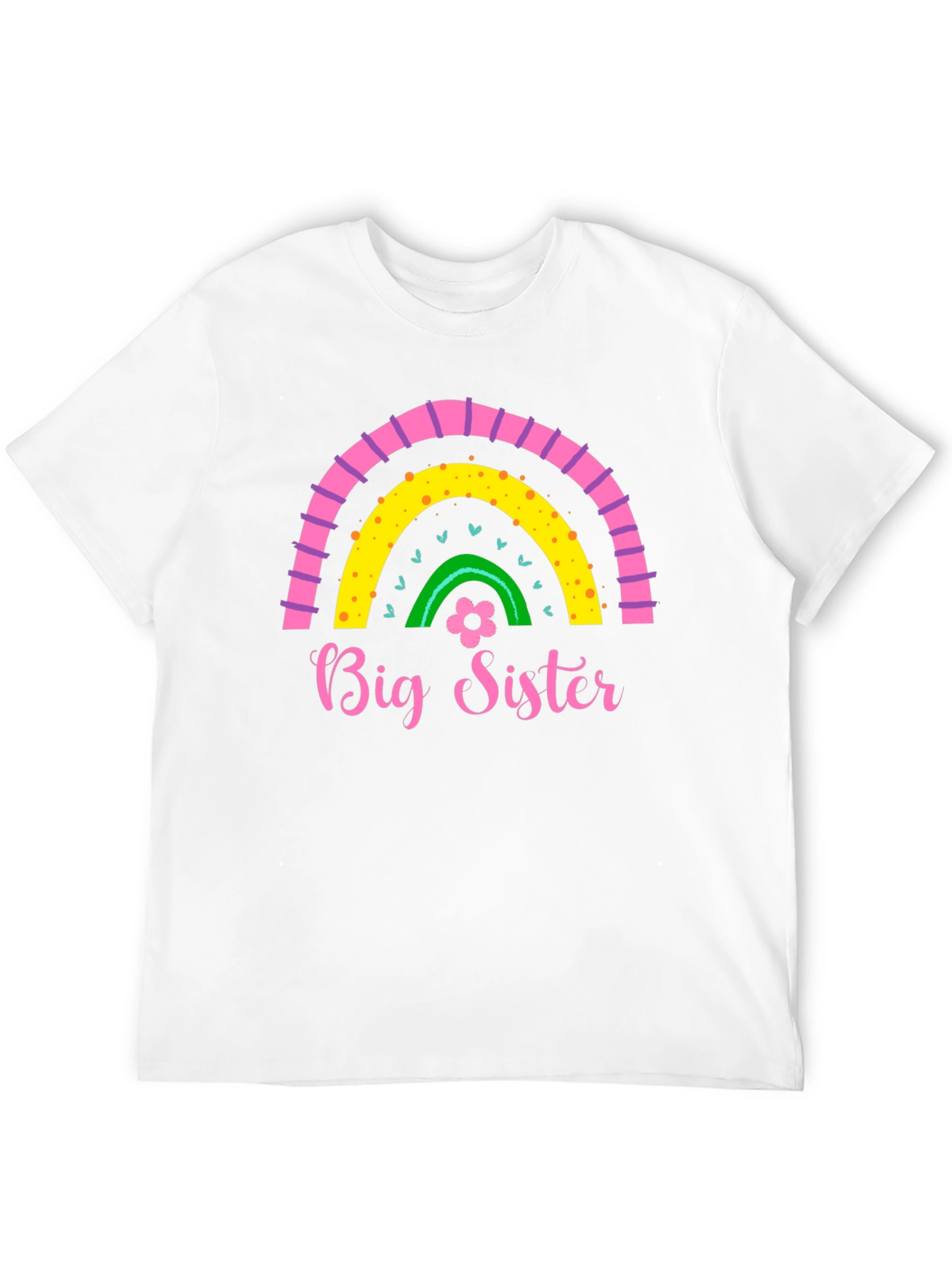 Big Sister Rainbow Graphic Tee - Cute Girls Shirt