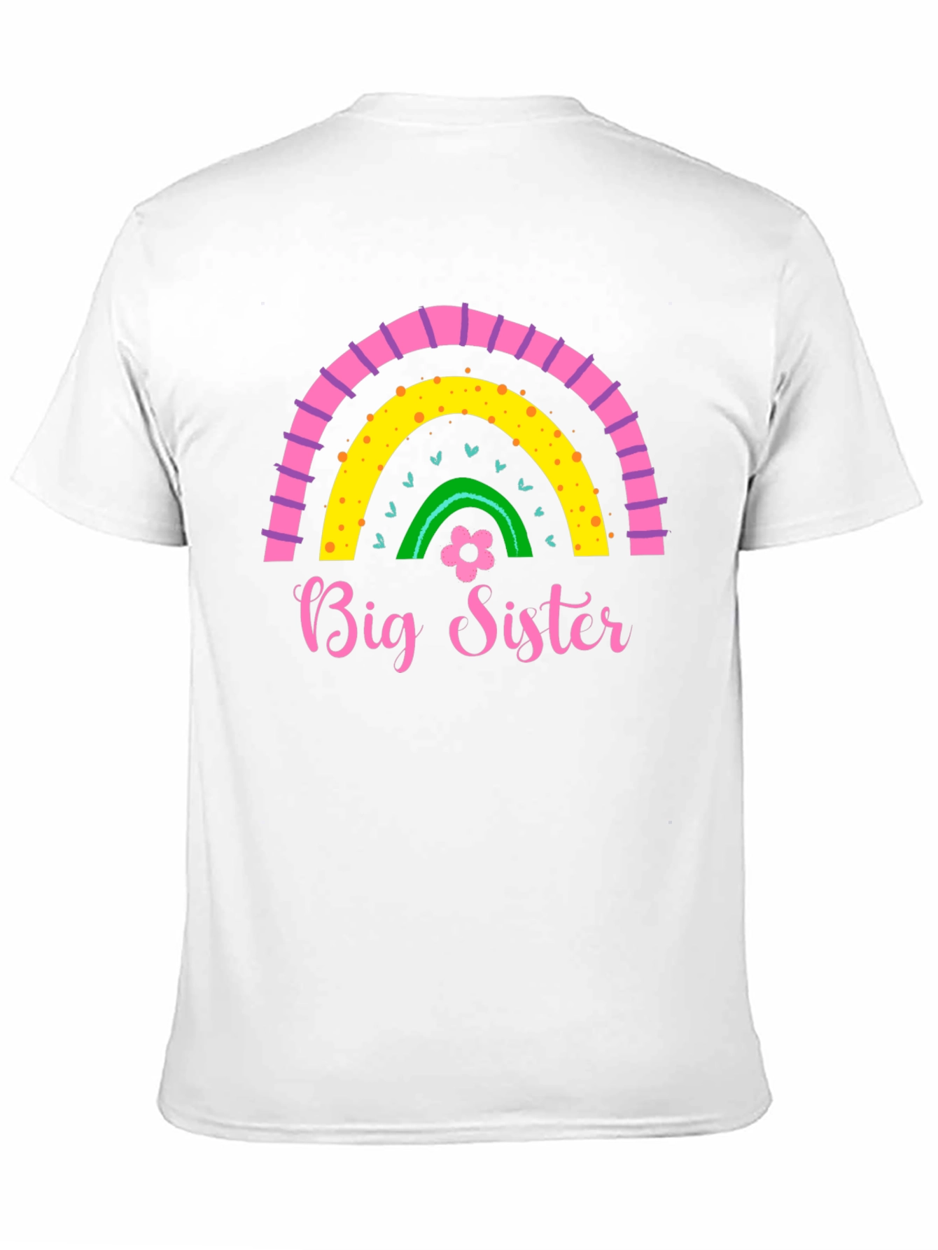 Big Sister Rainbow Graphic Tee - Cute Girls Shirt