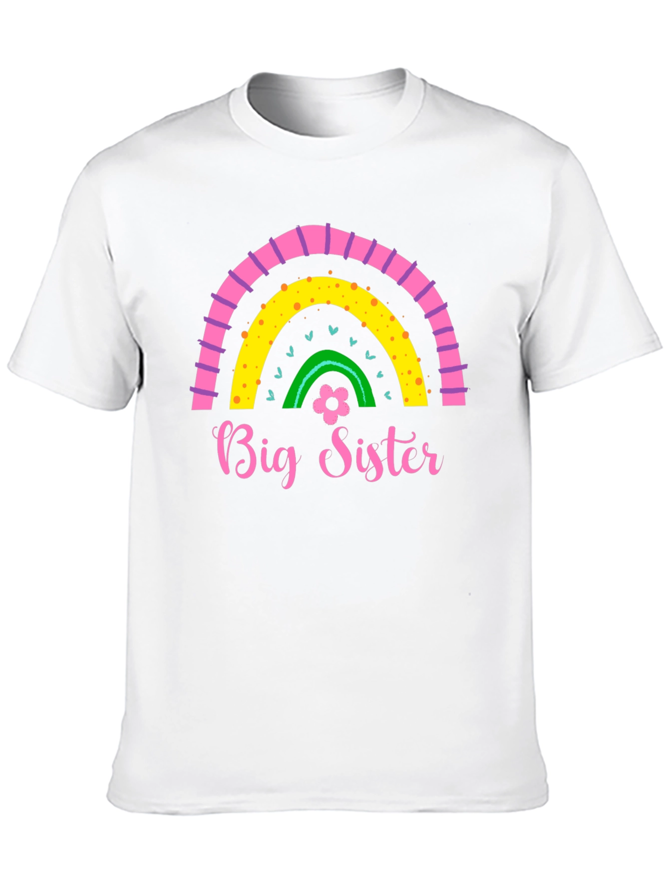 Big Sister Rainbow Graphic Tee - Cute Girls Shirt