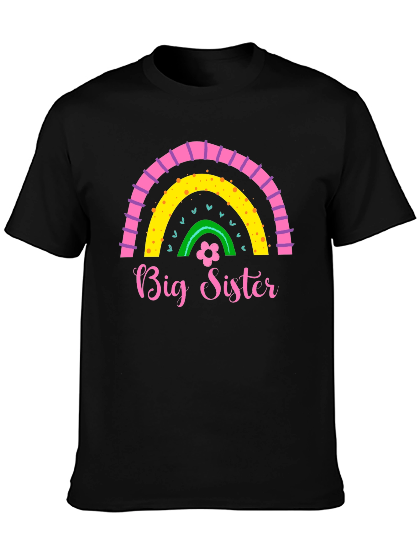 Big Sister Rainbow Graphic Tee - Cute Girls Shirt