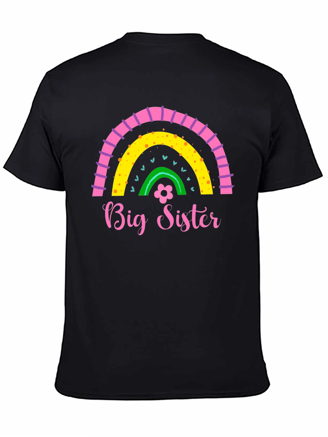 Big Sister Rainbow Graphic Tee - Cute Girls Shirt