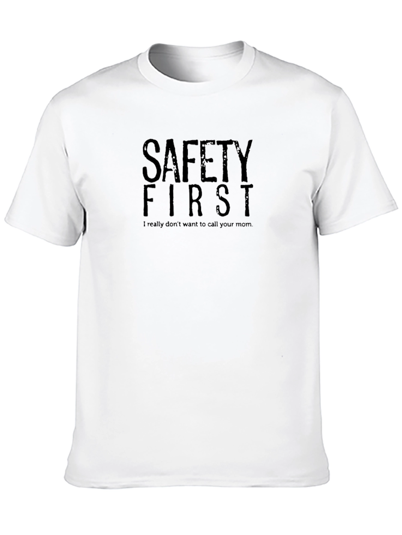 Safety First Graphic Tee - Humorous Black T-Shirt