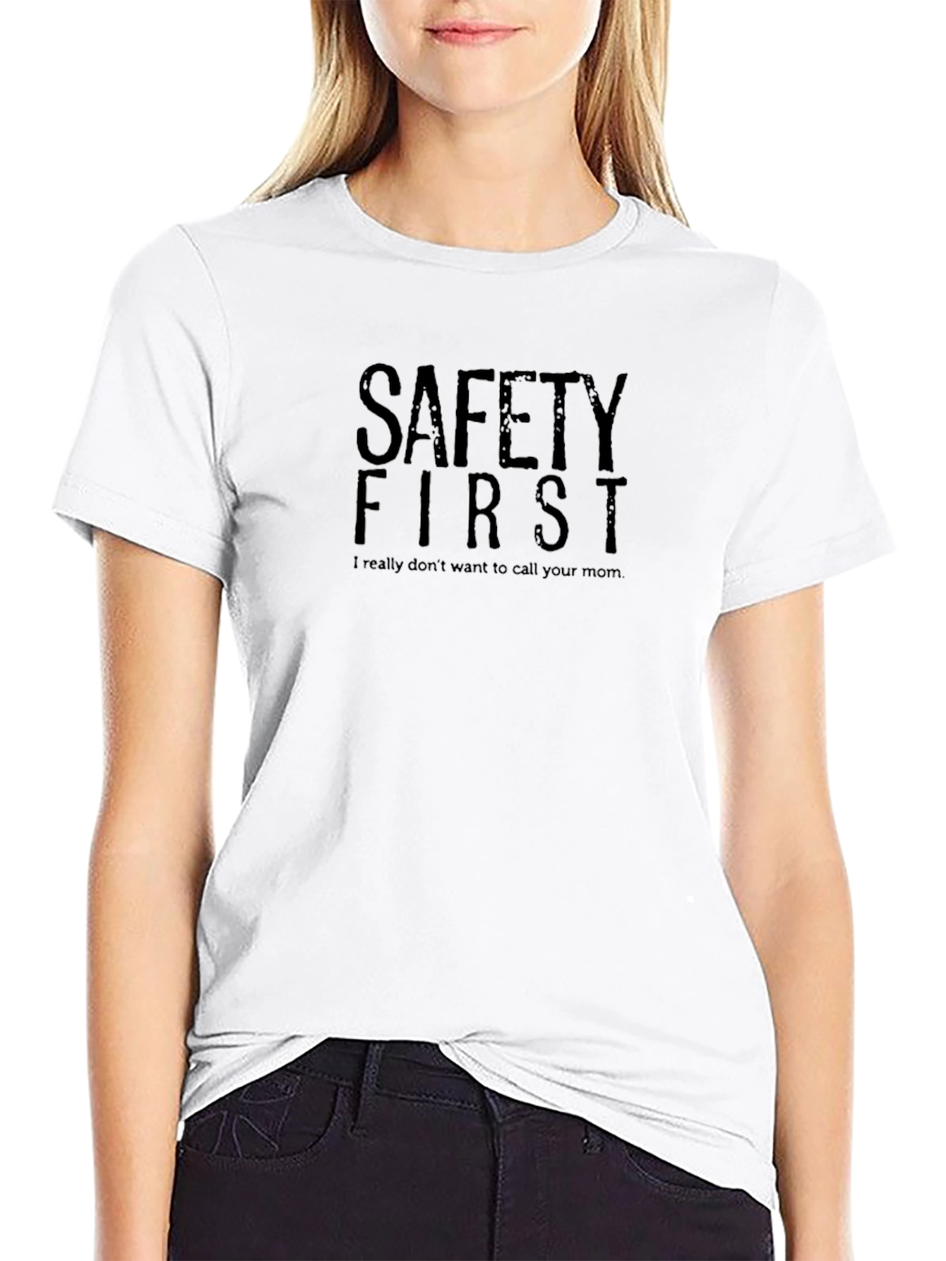Safety First Graphic Tee - Humorous Black T-Shirt