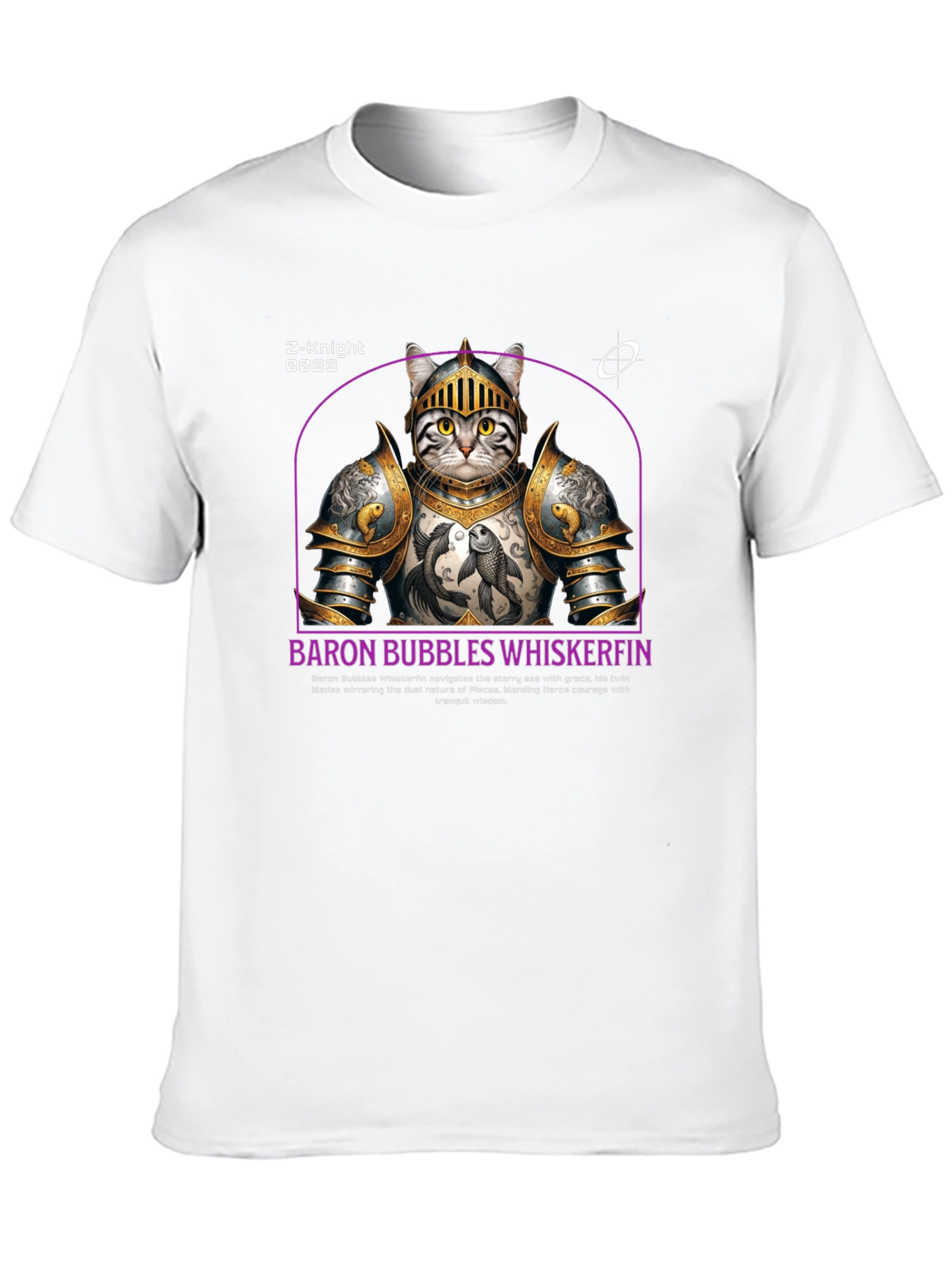 Knight Cat T-Shirt - Baron Bubbles Whiskerfin