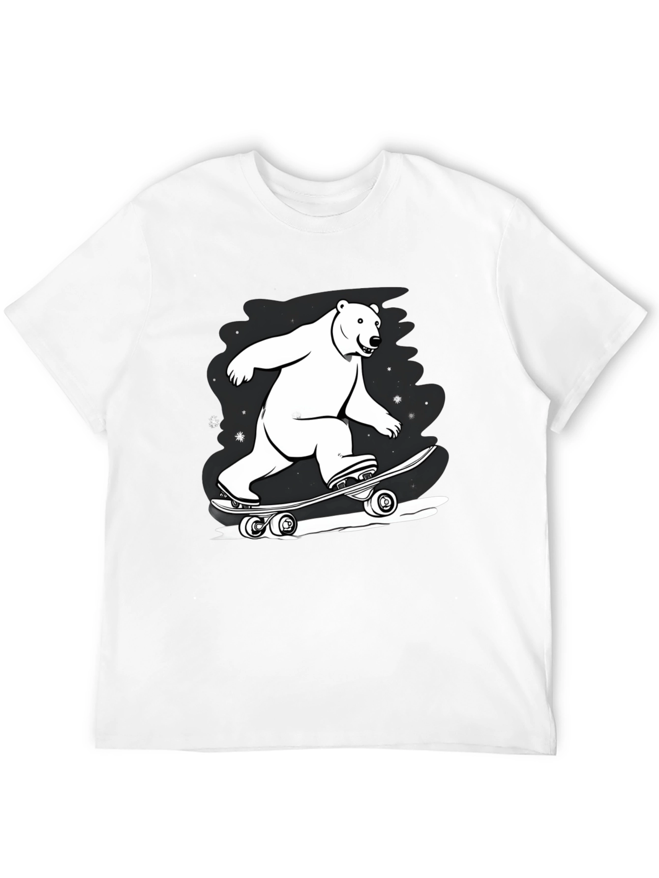 Cool Polar Bear Skateboard Graphic Tee