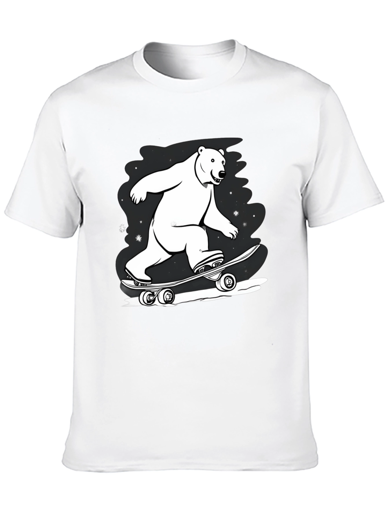 Cool Polar Bear Skateboard Graphic Tee