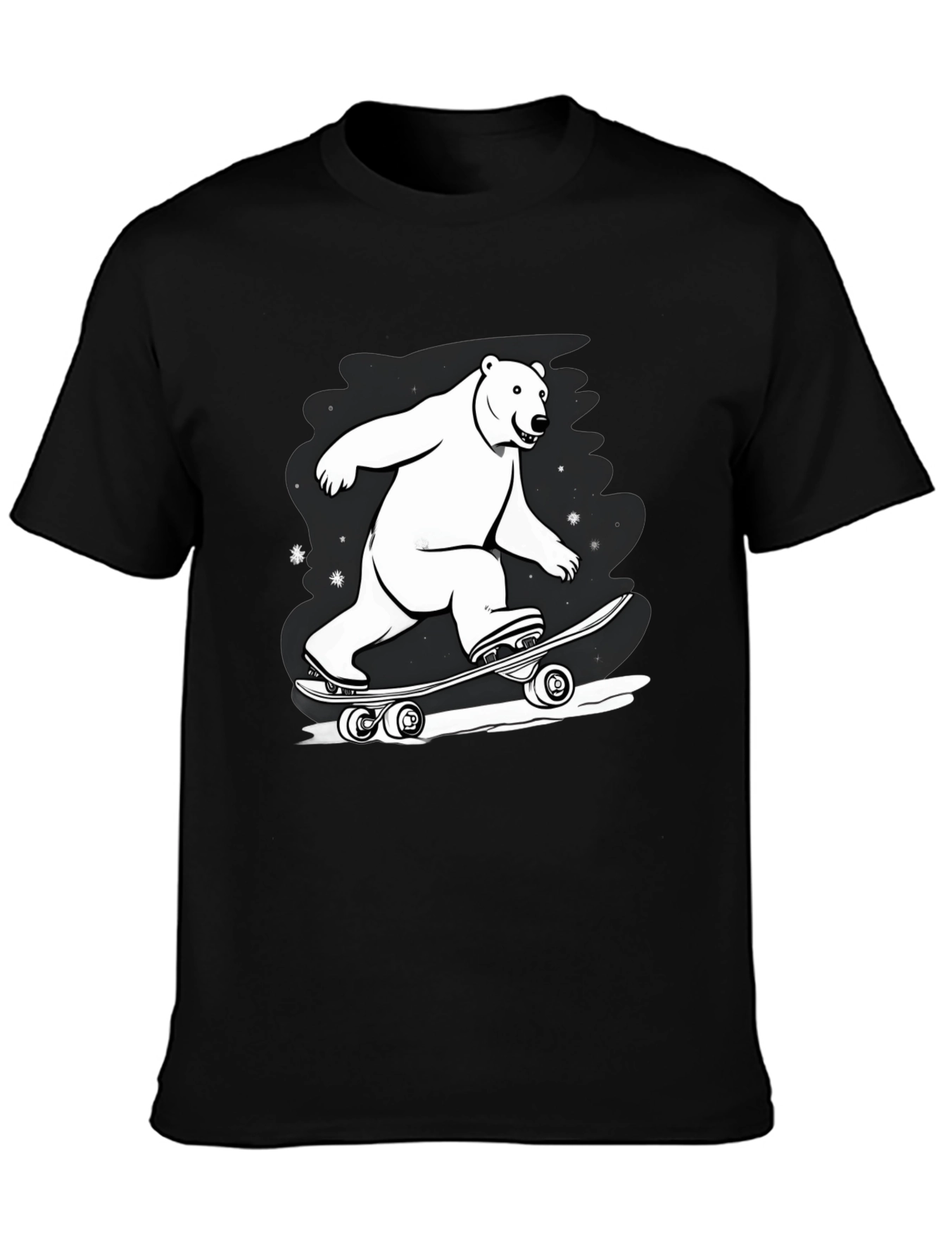 Cool Polar Bear Skateboard Graphic Tee