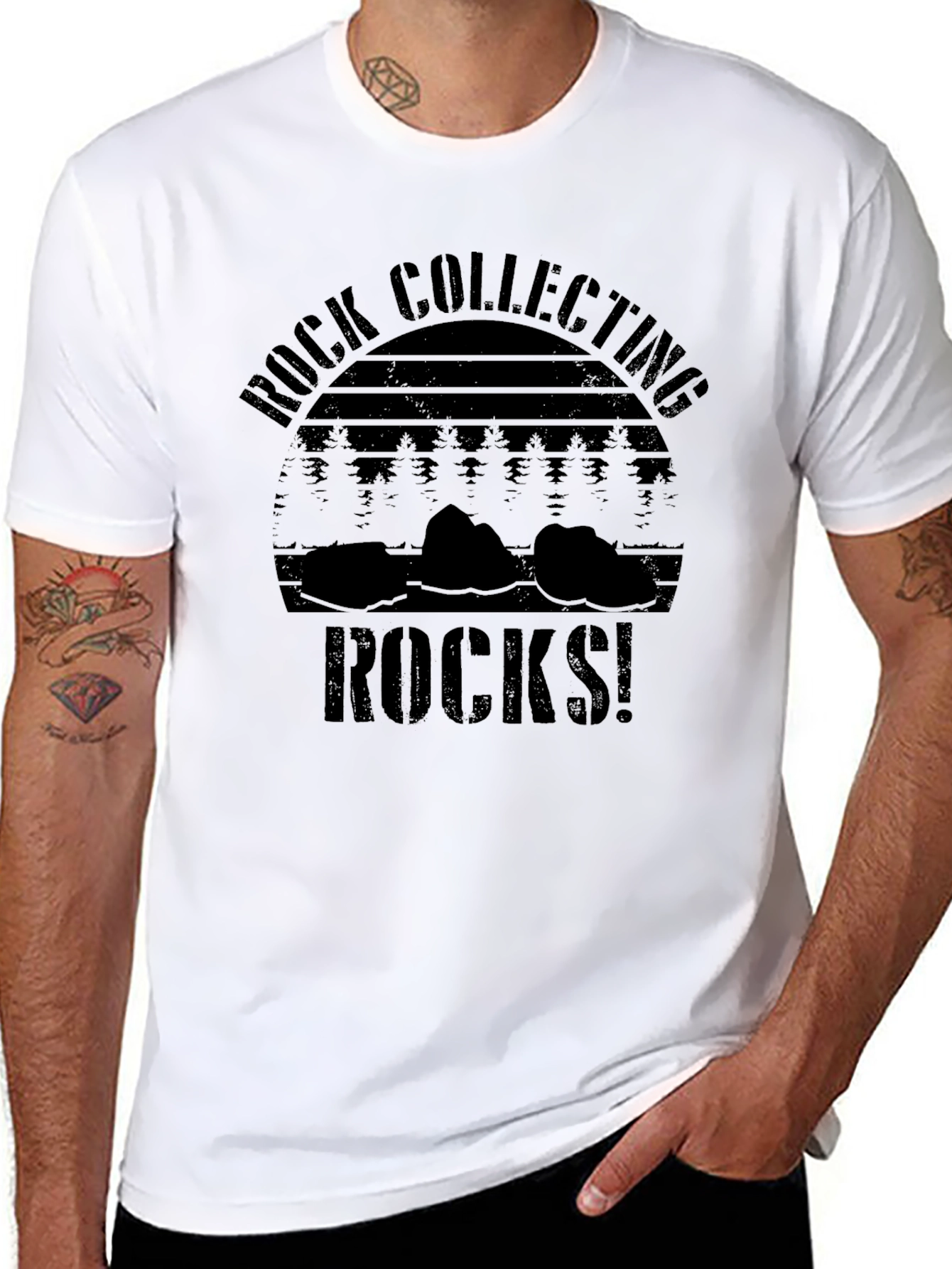 Rock Collecting Rocks! Black Graphic Tee