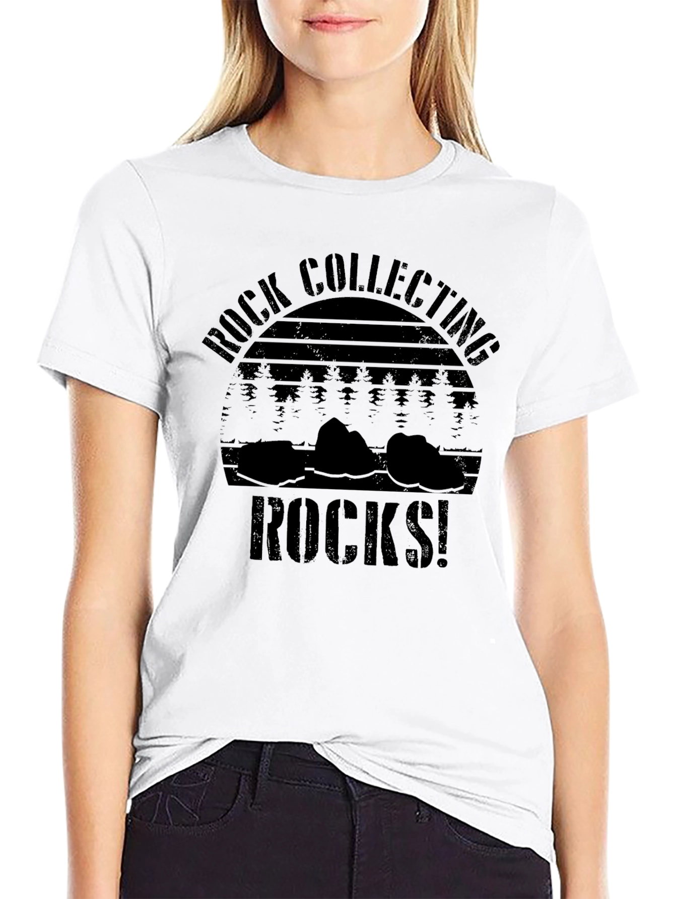 Rock Collecting Rocks! Black Graphic Tee