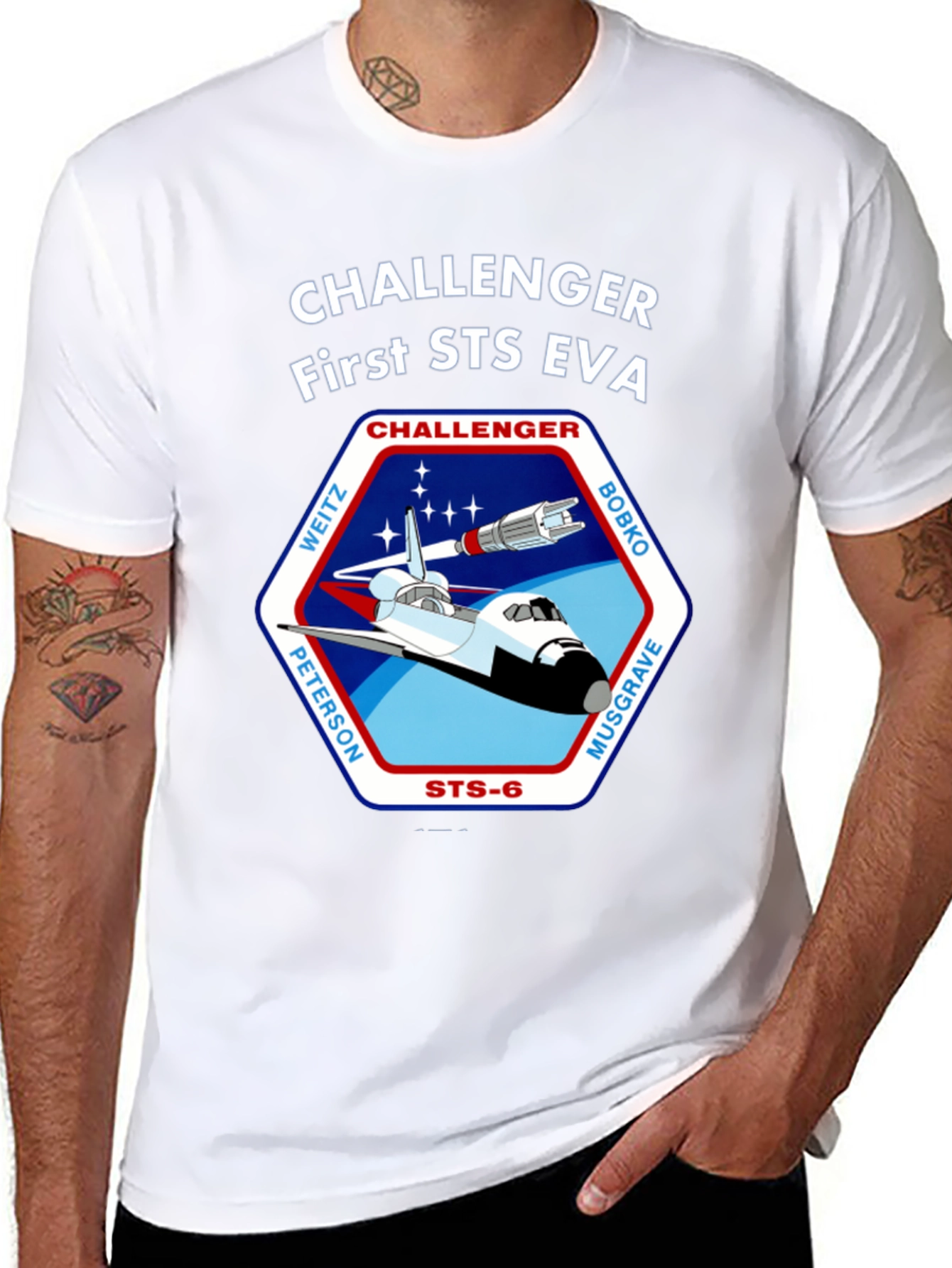 Challenger First STS EVA Space Shuttle T-Shirt