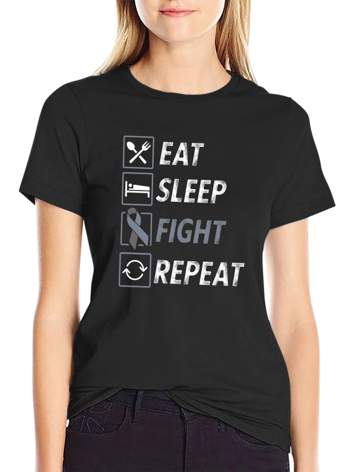 Eat Sleep Fight Repeat T-Shirt